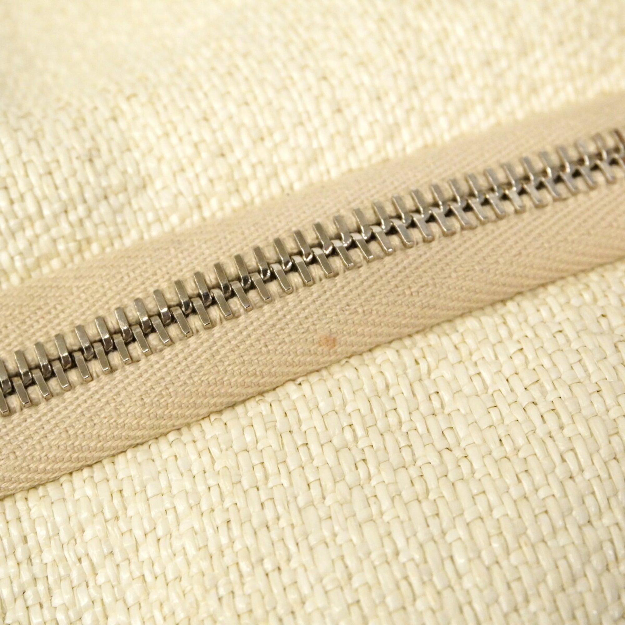 Chanel Beige Ivory Canvas Handbag (Pre-Owned)