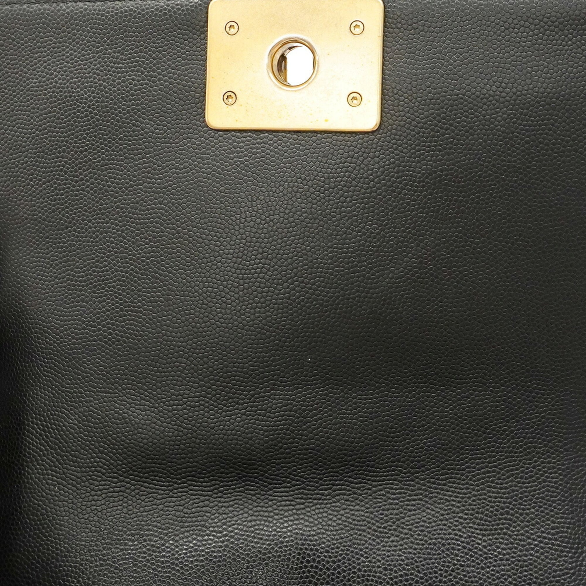 Chanel Black Grained Calfskin Shoulder Bag (Pre-Owned)