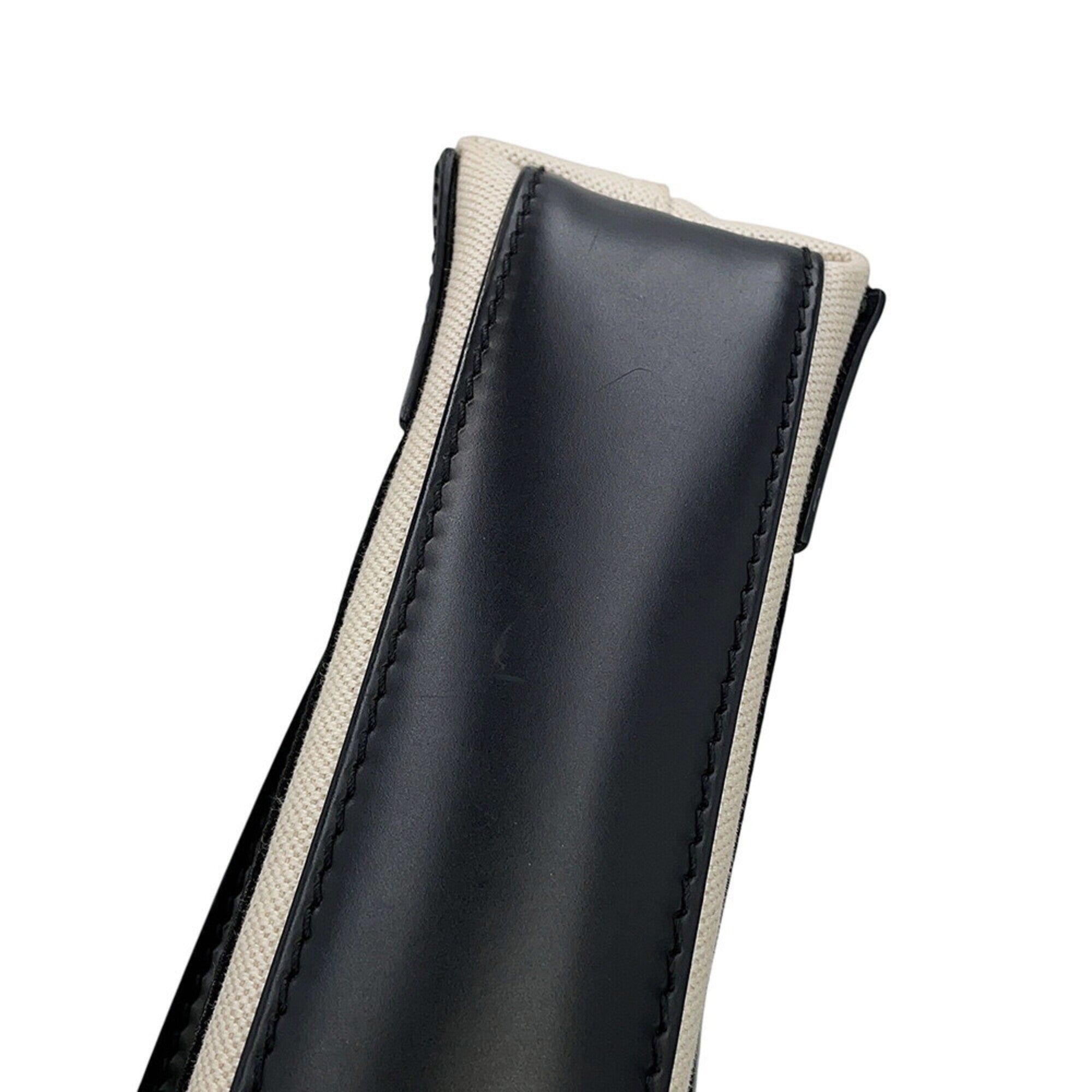 Balenciaga Black White Canvas Leather Handbag Pouch (Pre-Owned)