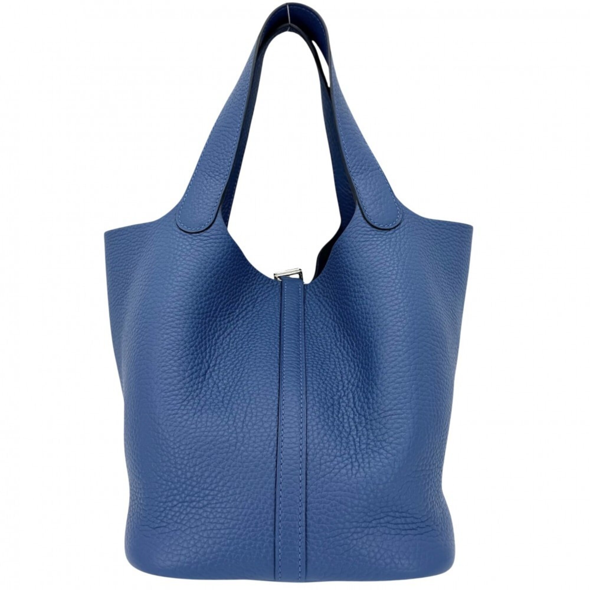 Hermes Blue Leather Handbag (Pre-Owned)