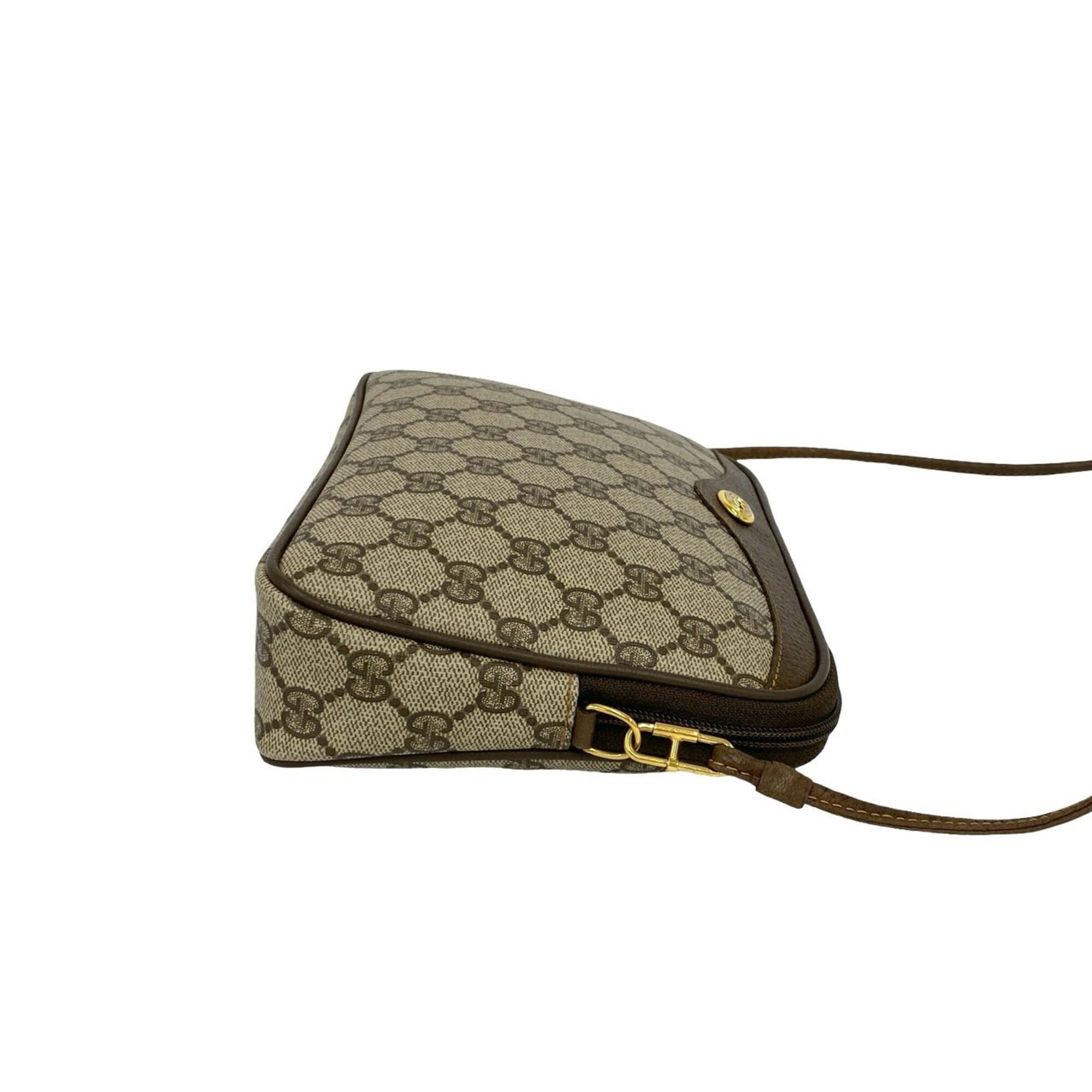Gucci Brown Leather Pvc Pochette Shoulder Bag (Pre-Owned)
