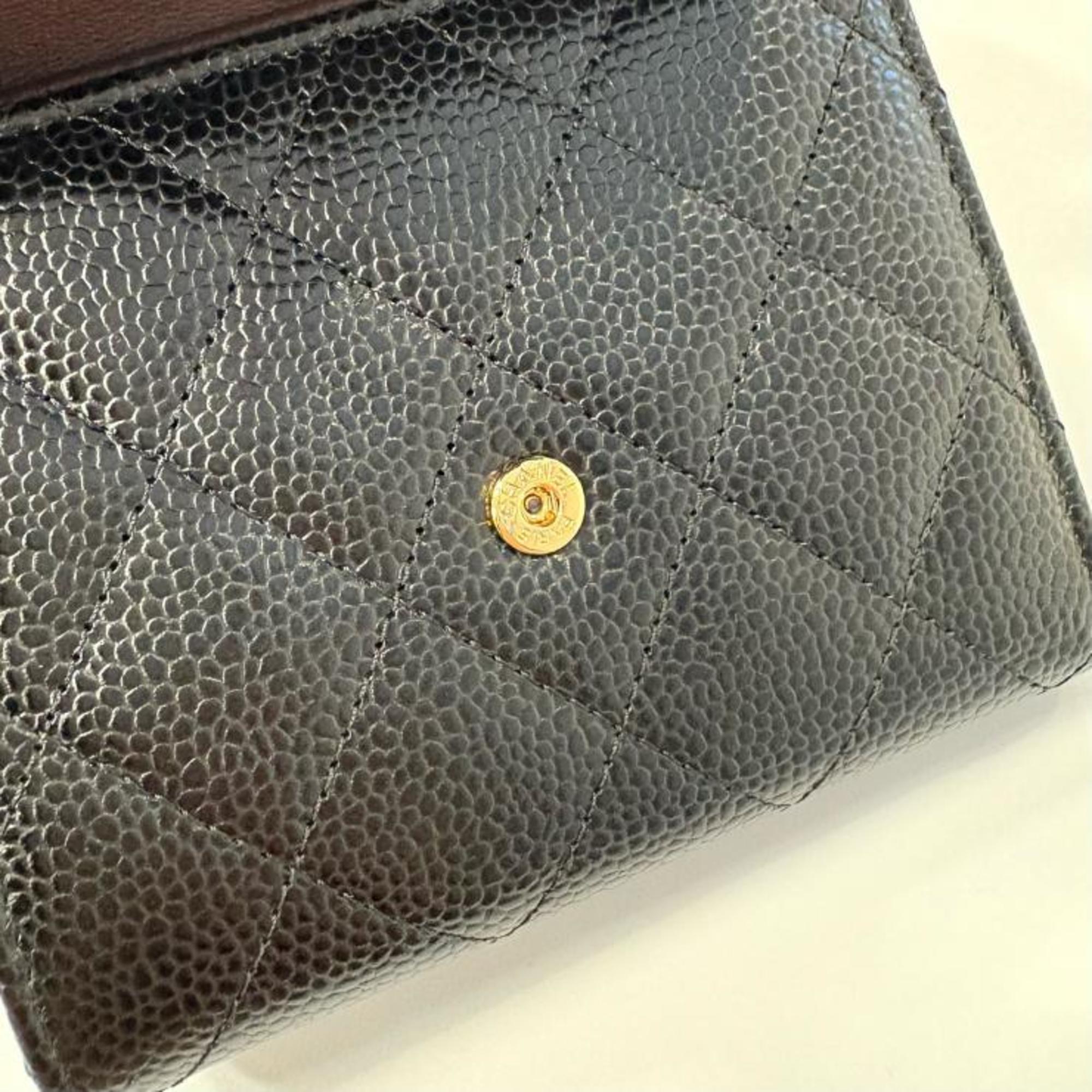 Chanel Black Leather Coin Purse/Coin Case (Pre-Owned)