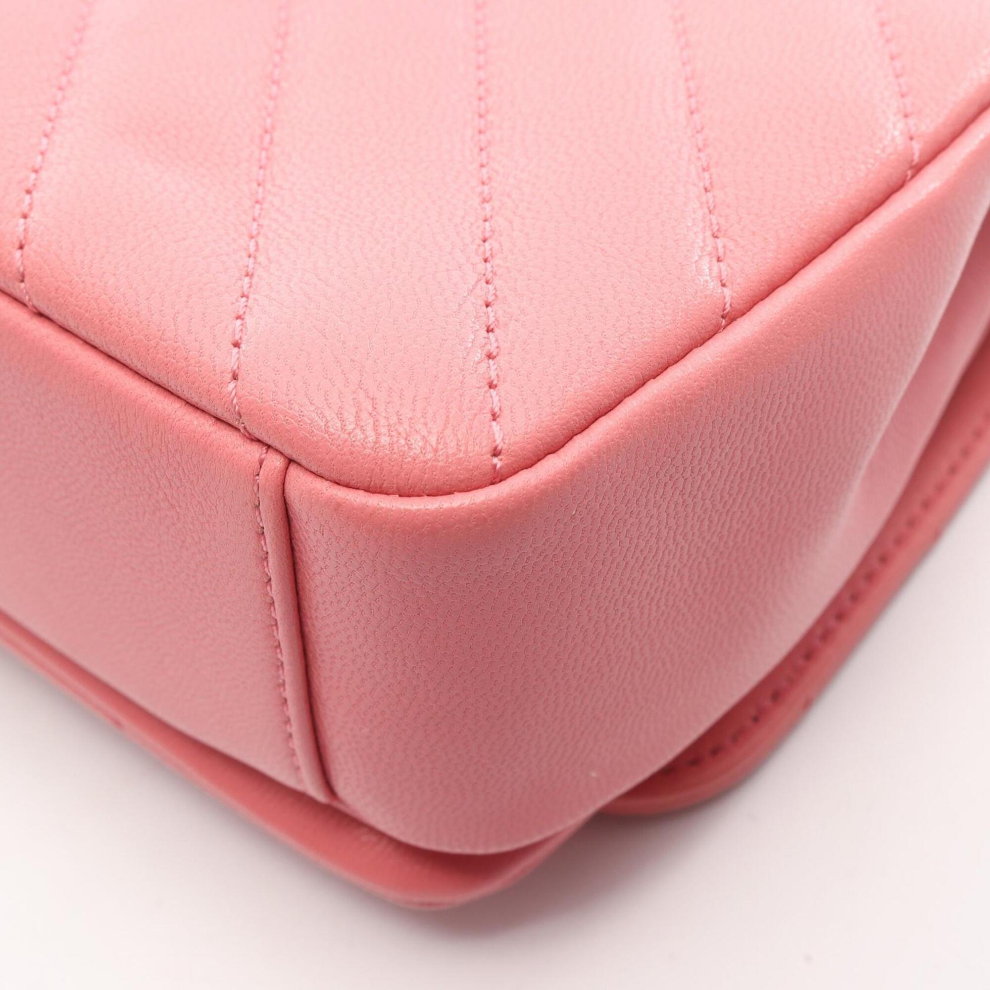 Chanel Pink Leather Handbag Shoulder Bag (Pre-Owned)