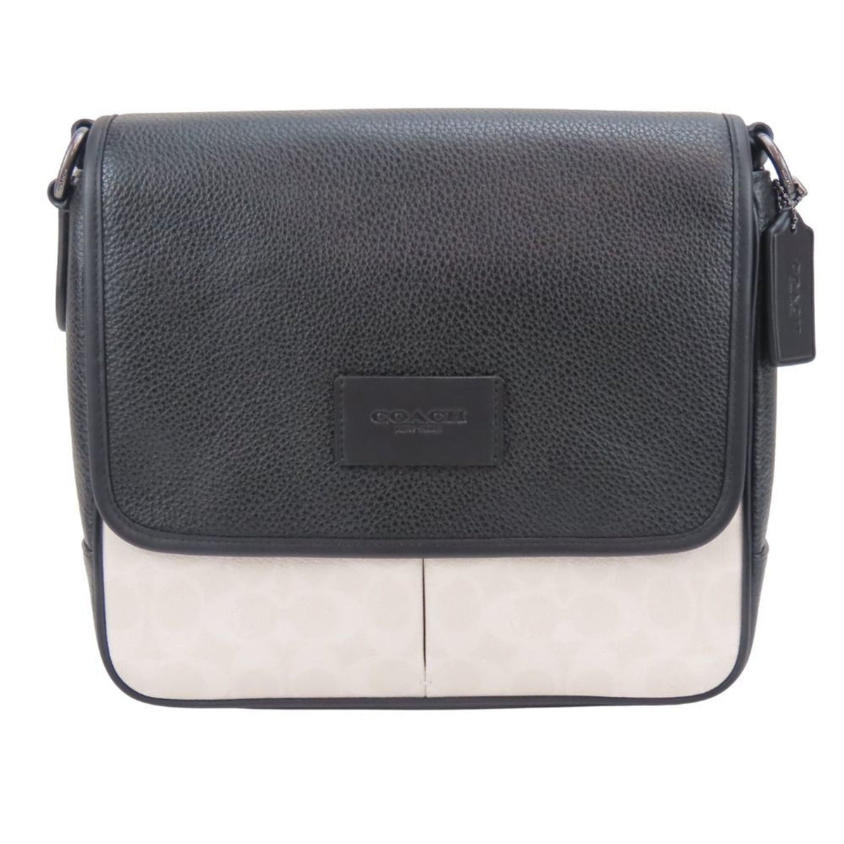 Coach Black White Leather Pvc Shoulder Bag (Pre-Owned)