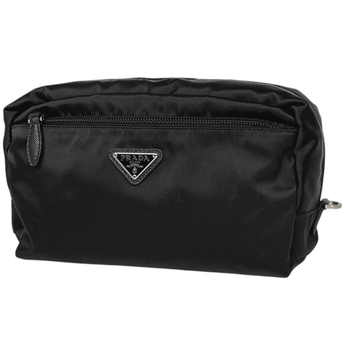Prada Black Nylon Leather Pouch (Pre-Owned)