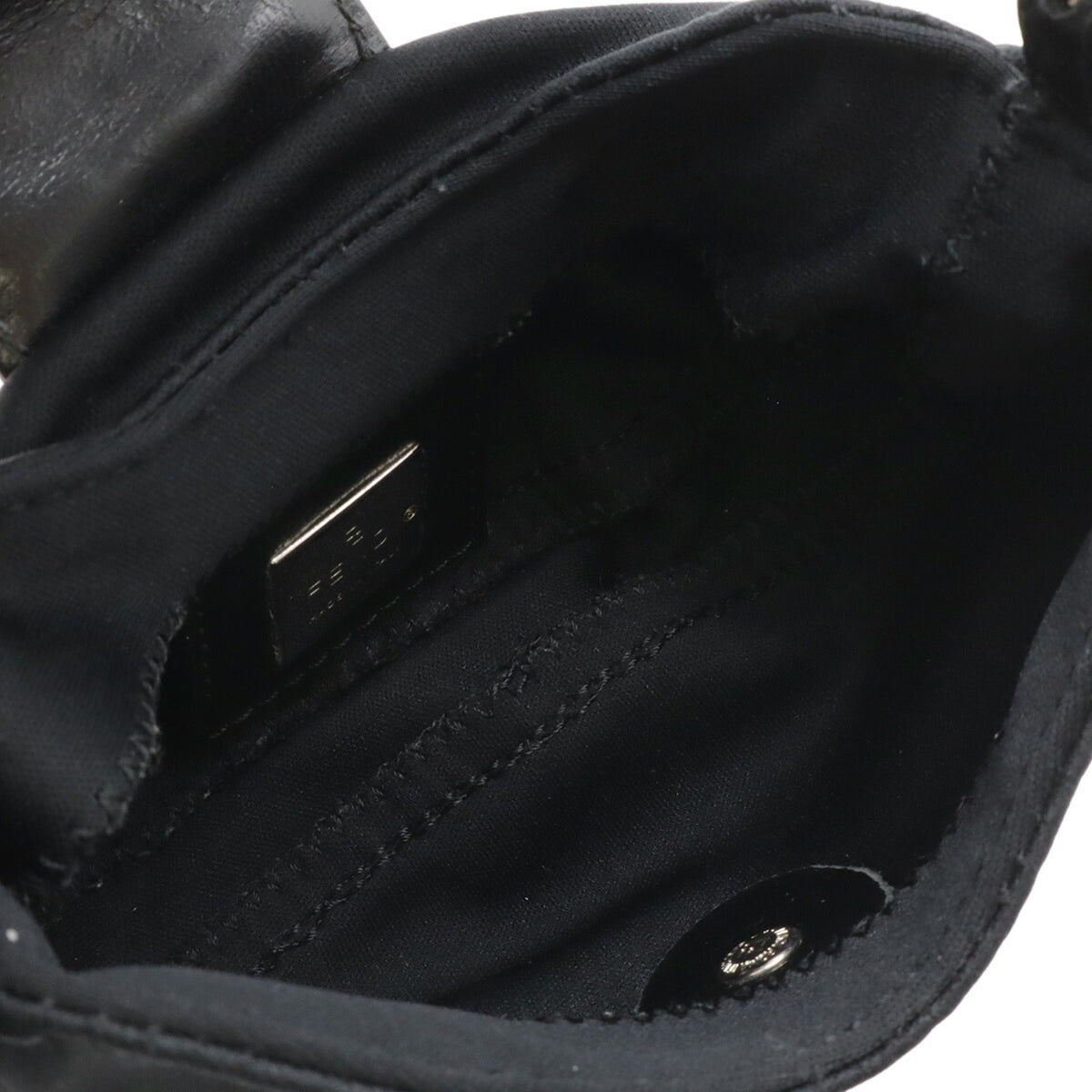 Fendi Black Cotton Jersey Leather Handbag (Pre-Owned)