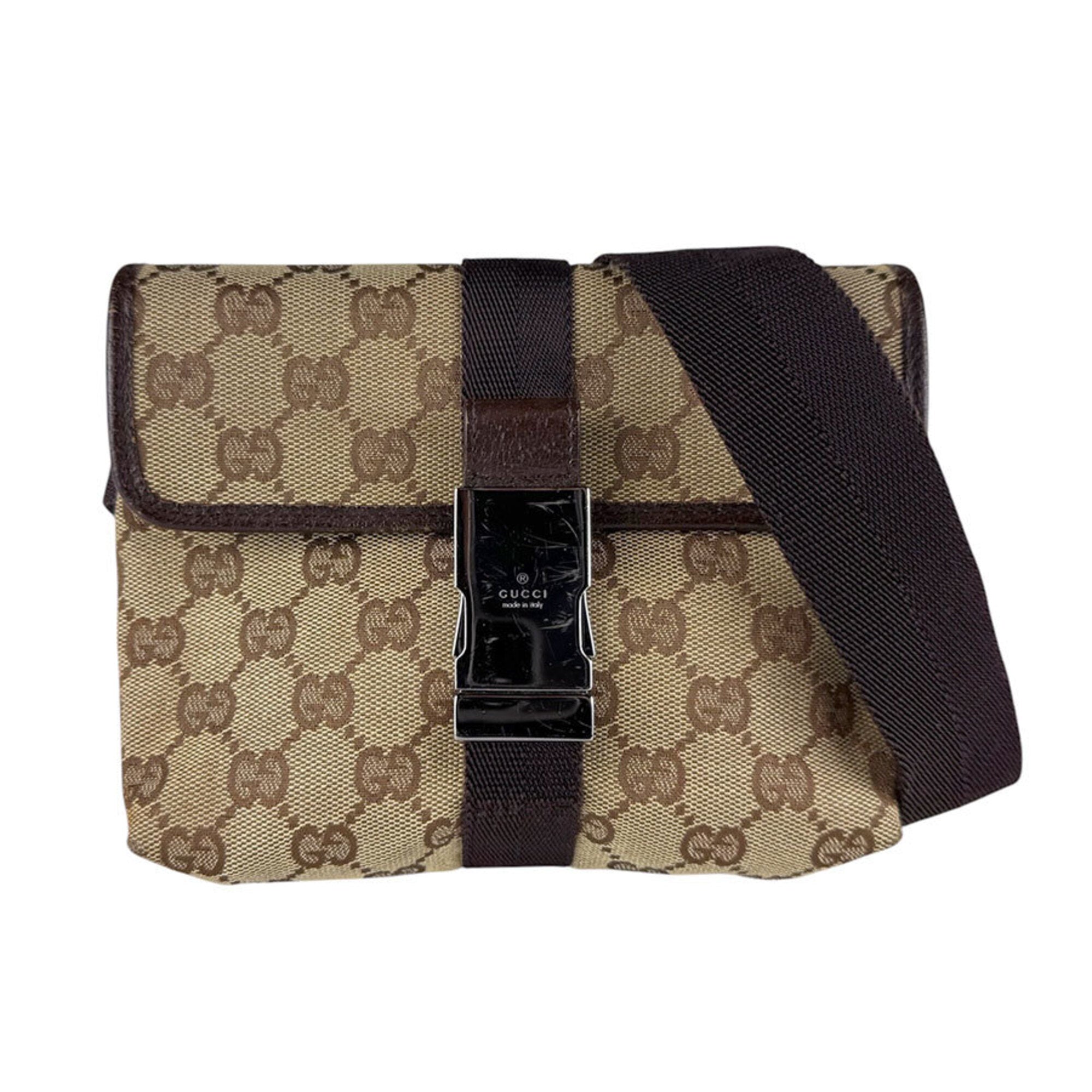 Gucci Brown Gg Canvas Fanny Pack Sling Bag (Pre-Owned)
