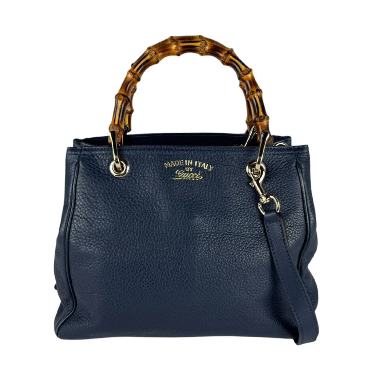 Gucci Navy Leather Handbag Shoulder Bag (Pre-Owned)