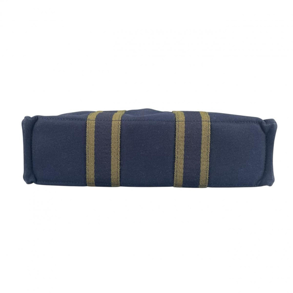 Hermes Navy Canvas Handbag Tote Bag (Pre-Owned)