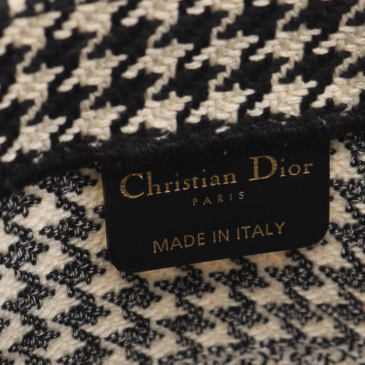 Christian Dior Black Ivory Canvas Handbag Tote Bag (Pre-Owned)