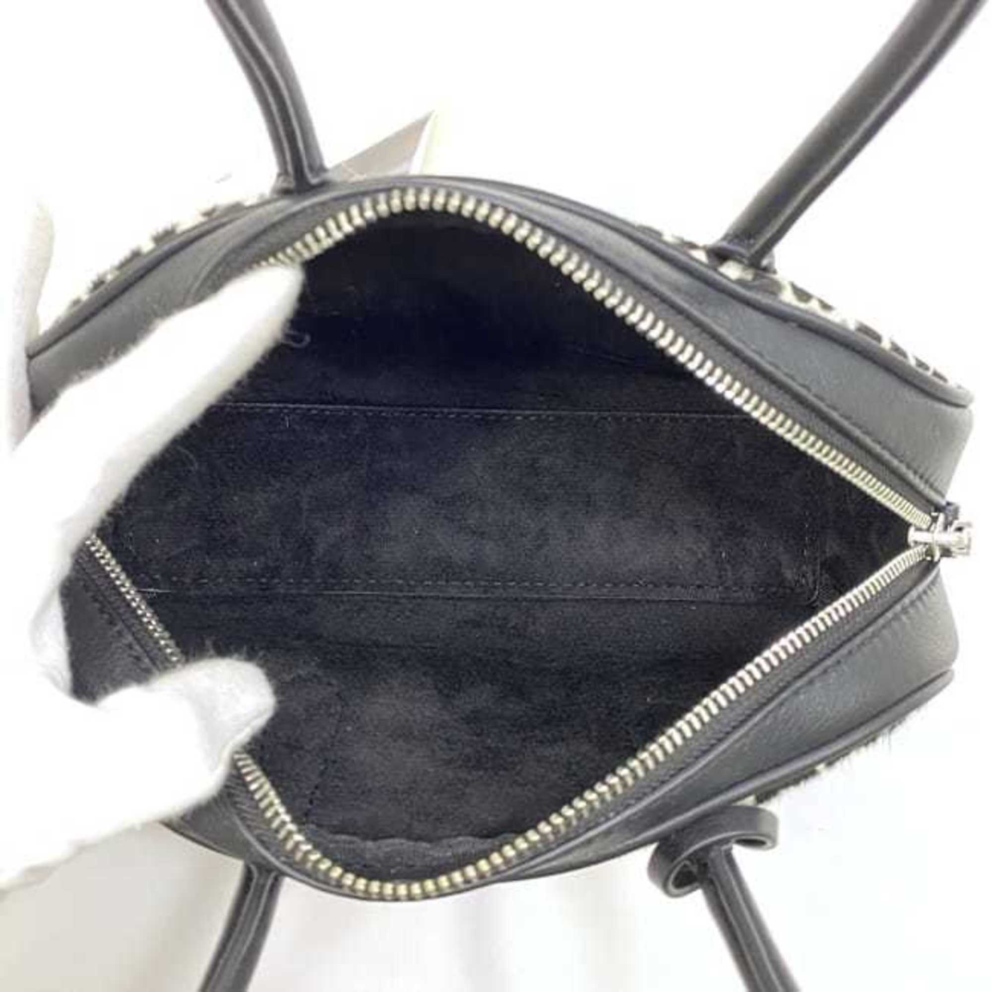 Michael Kors Black Gray White Leather Leather Handbag (Pre-Owned)