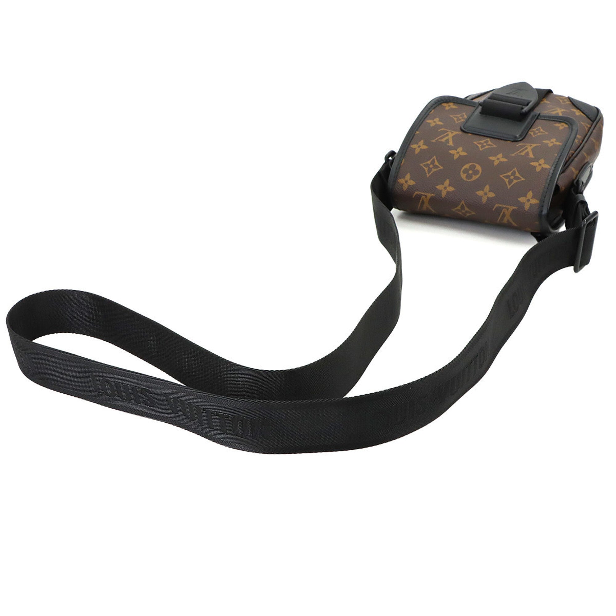 Louis Vuitton Black Brown Monogram Macassar Monogram Canvas Handbag Messenger Bag Shoulder Bag (Pre-Owned)