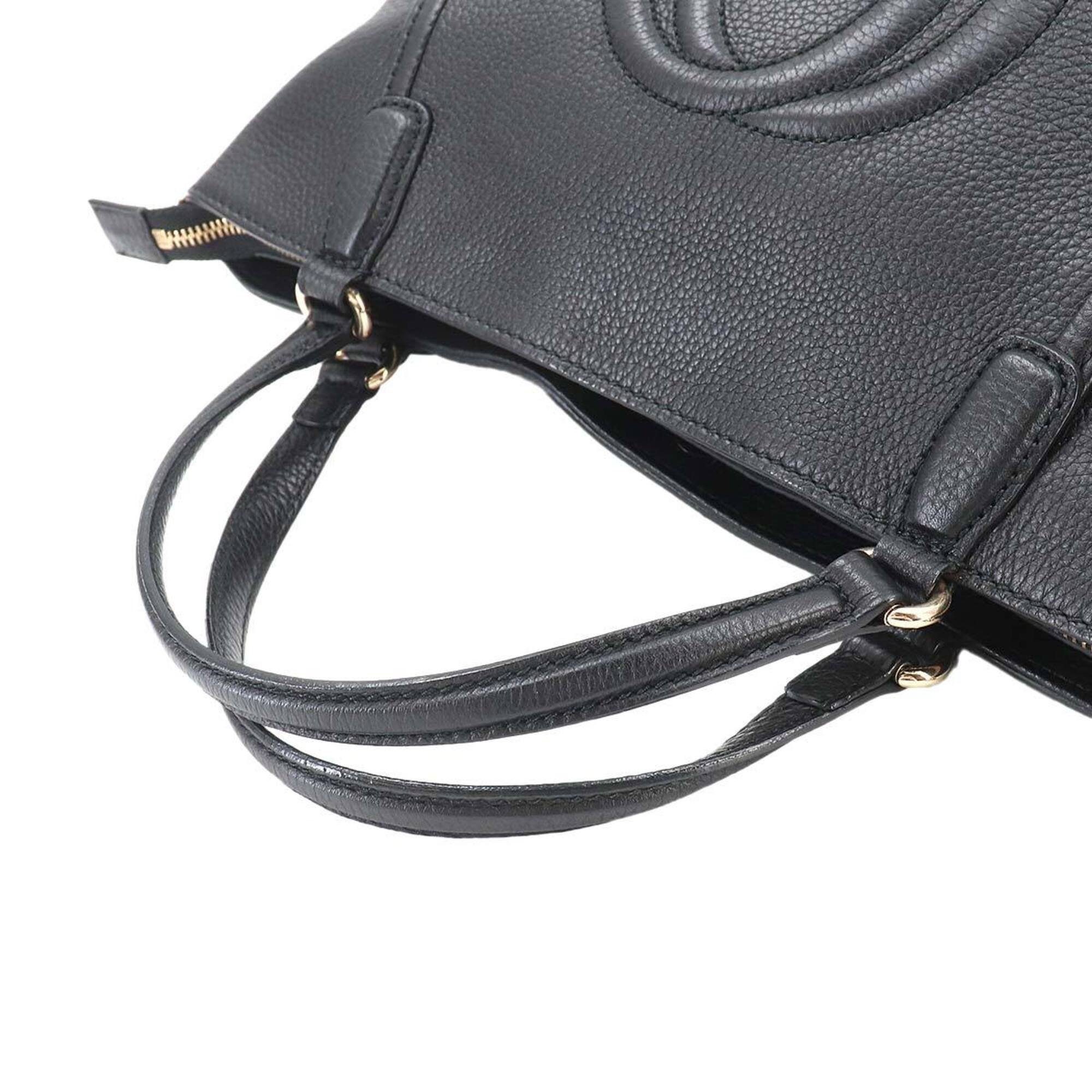 Gucci Soho Black Leather Handbag Shoulder Bag Tote Bag (Pre-Owned)