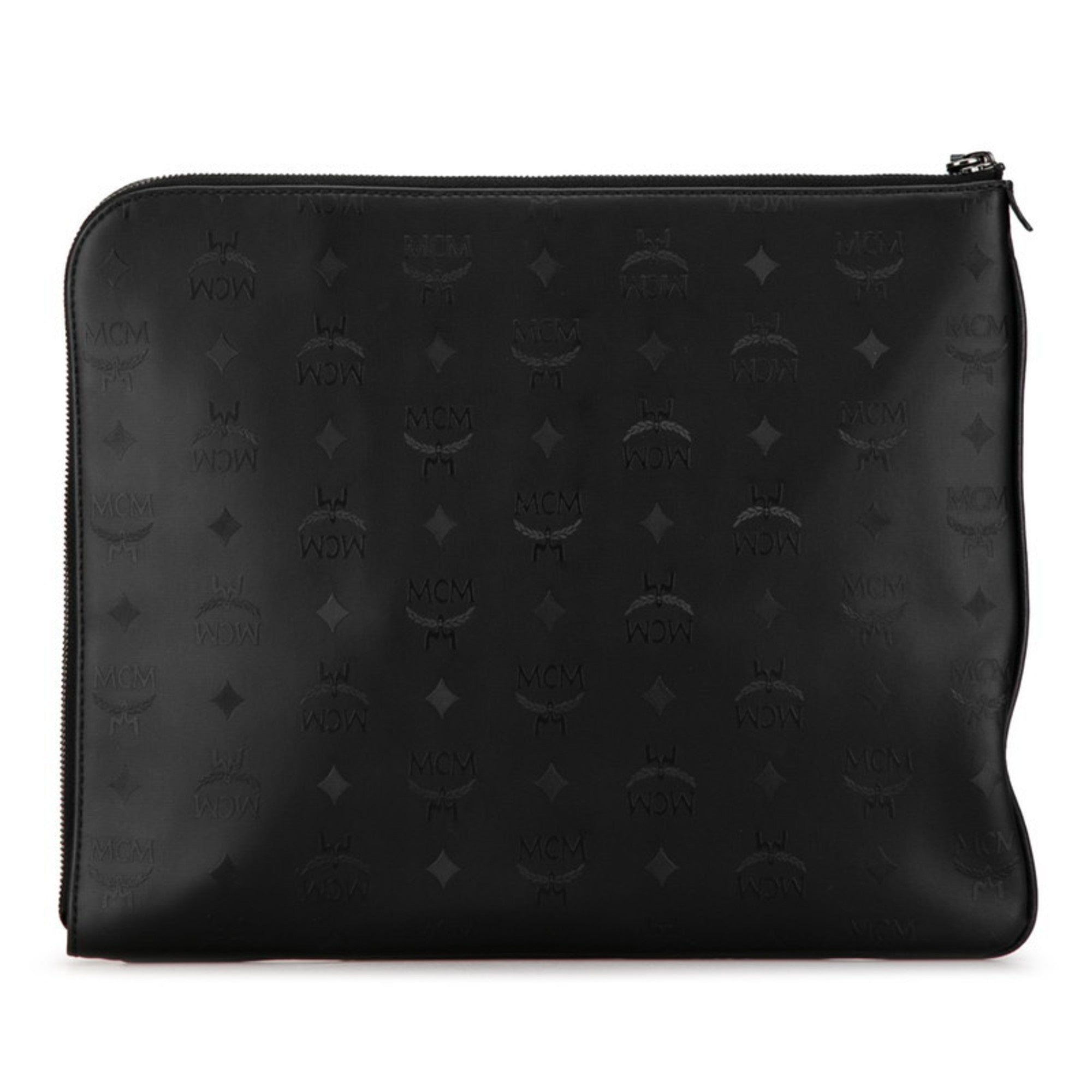 Mcm Black Silver Pvc Leather Clutch Bag (Pre-Owned)