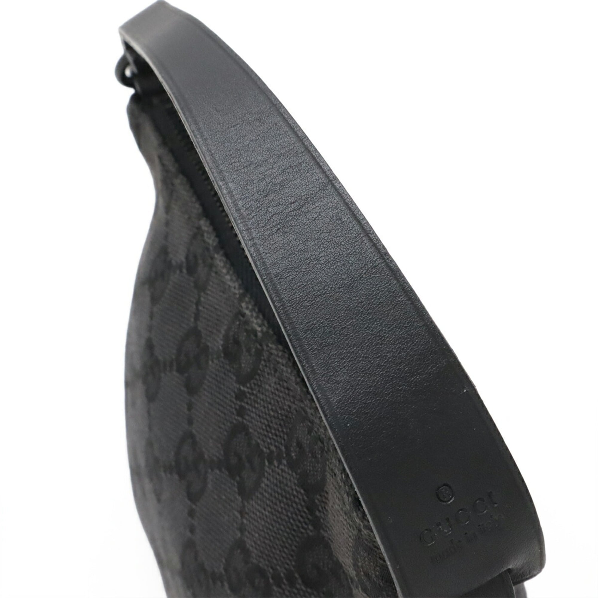 Gucci Gg Canvas Black Gg Canvas Leather Handbag (Pre-Owned)
