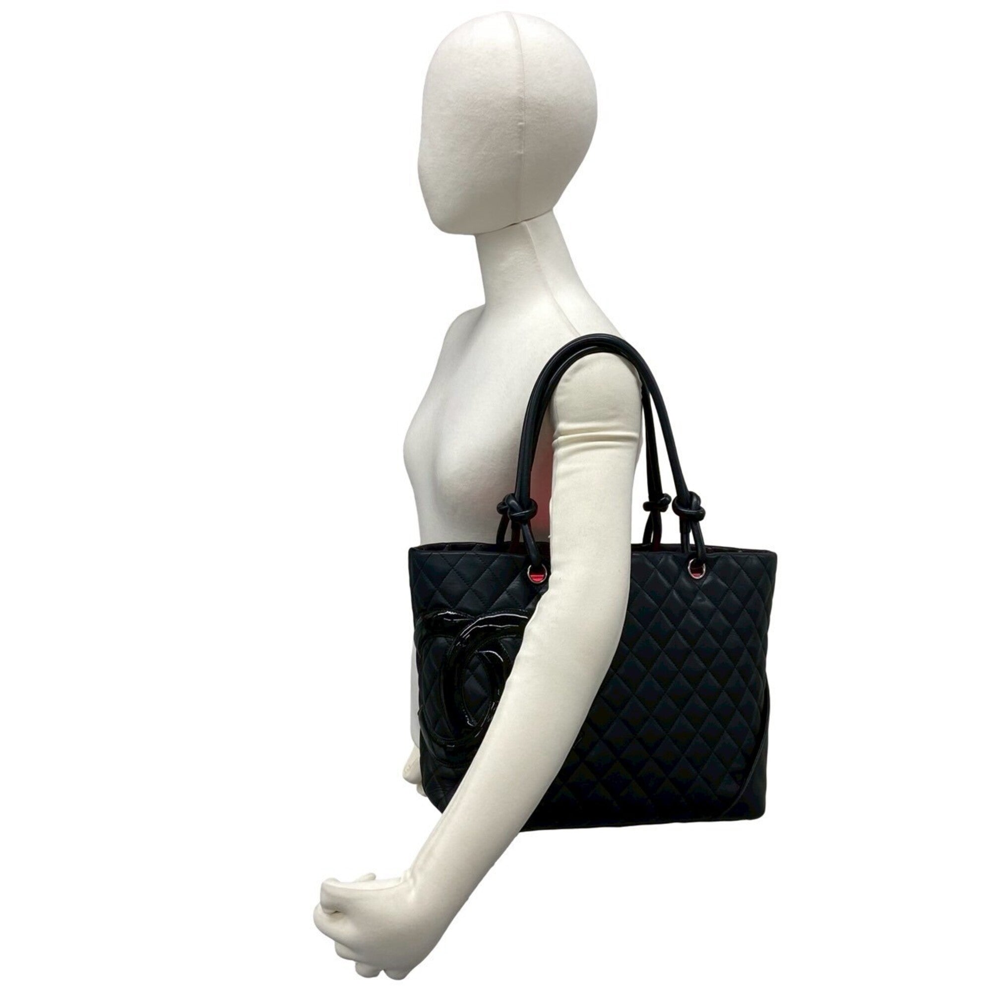 Chanel Black Leather Handbag Tote Bag (Pre-Owned)