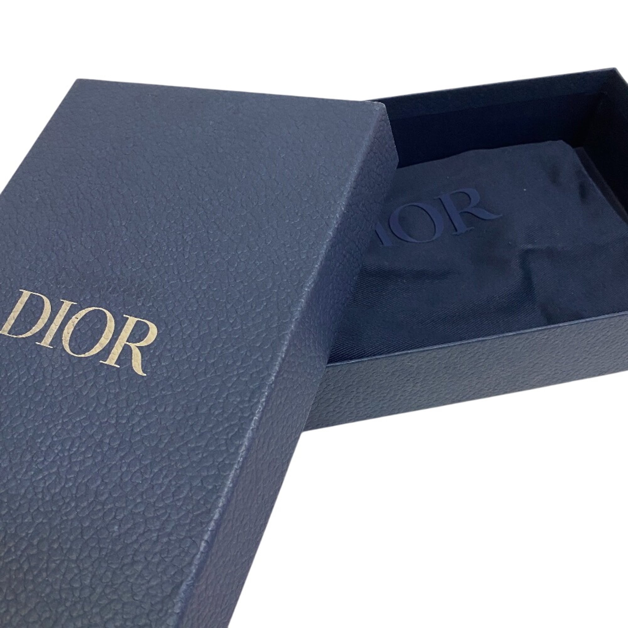 Christian Dior Black Navy Canvas Leather Shoulder Bag (Pre-Owned)