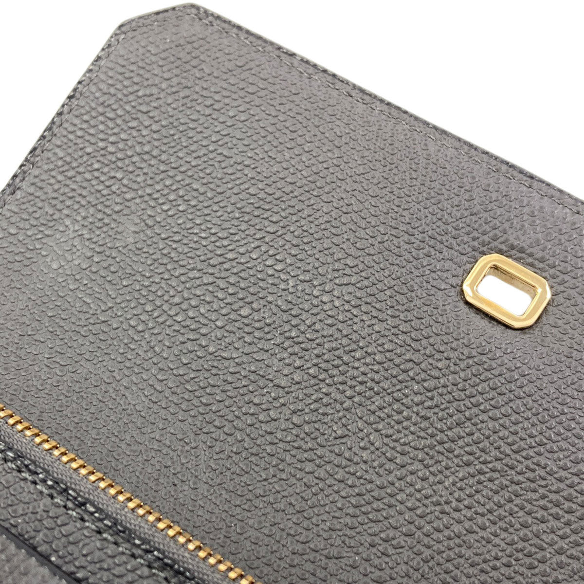 Valextra Gray Leather Long Wallet (Bi-Fold) (Pre-Owned)