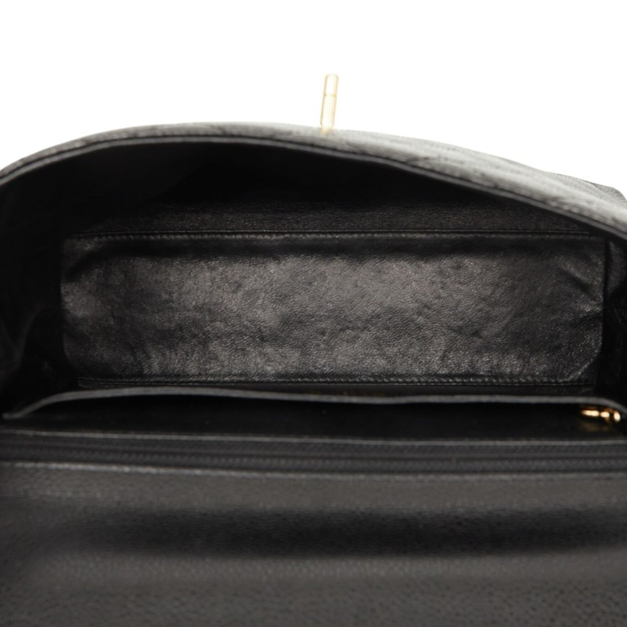 Chanel Black Grained Calfskin Handbag (Pre-Owned)