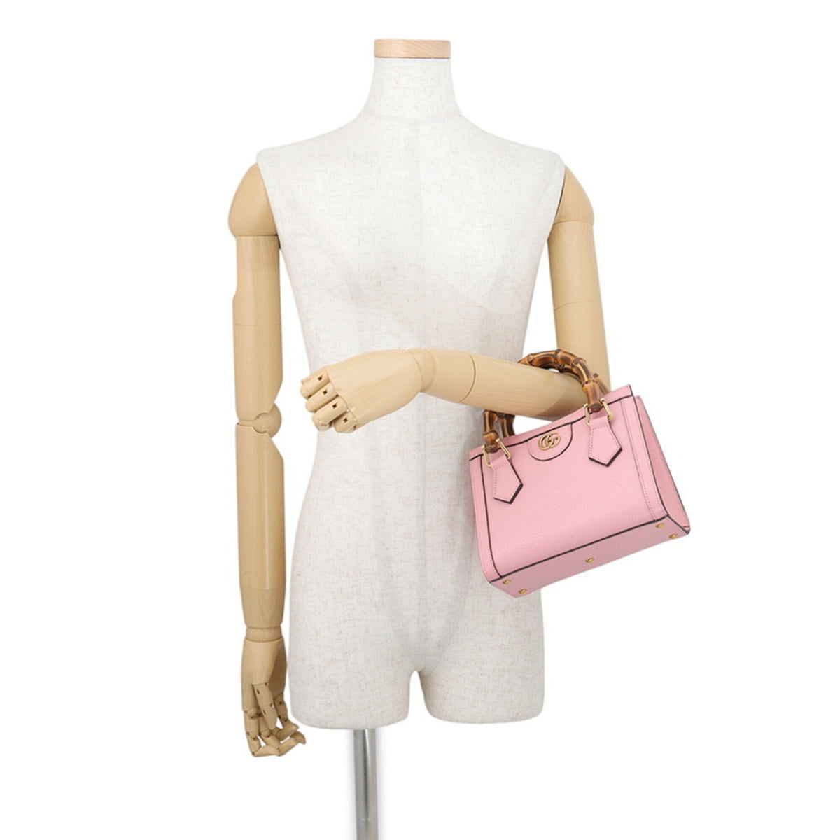 Gucci Pink Leather Handbag Tote Bag (Pre-Owned)
