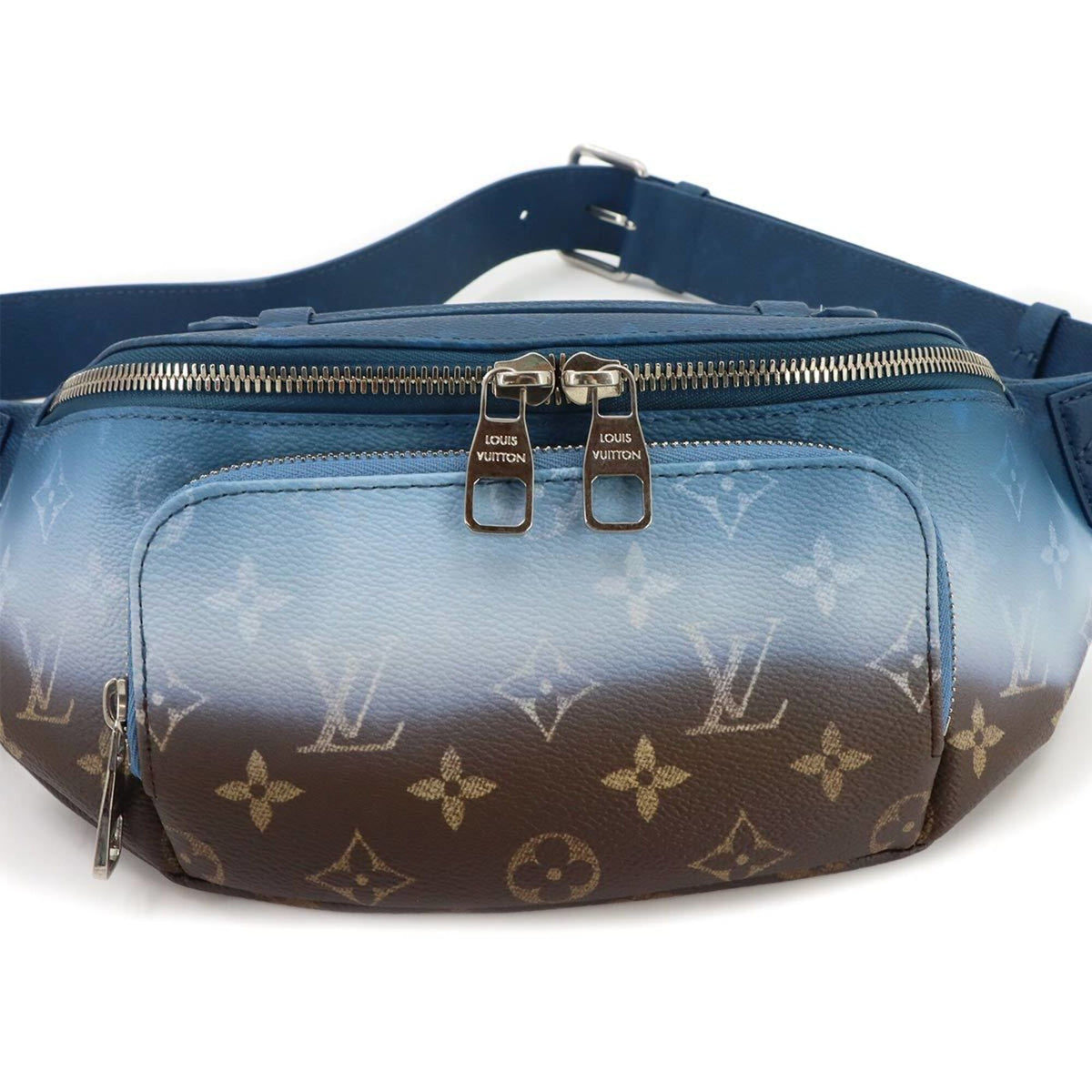 Louis Vuitton Blue Canvas Handbag Sling Bag (Pre-Owned)