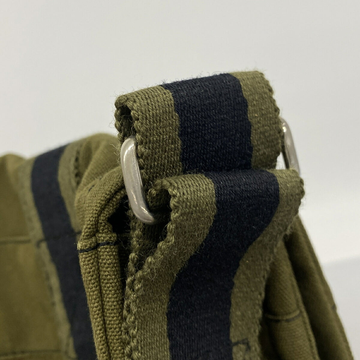 Hermes Black Khaki Canvas Shoulder Bag (Pre-Owned)