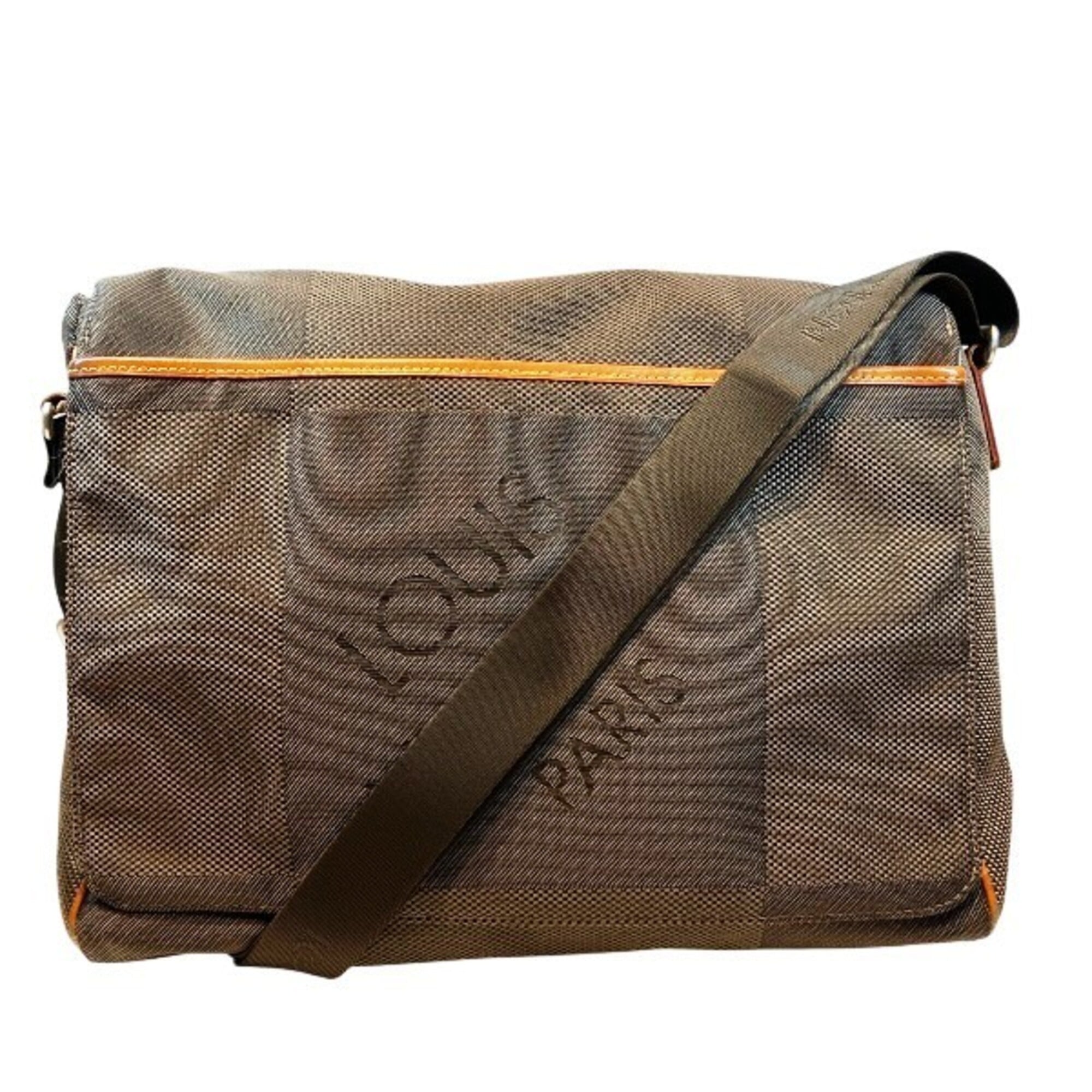 Louis Vuitton Brown Damier Geant Leather Handbag Messenger Bag (Pre-Owned)