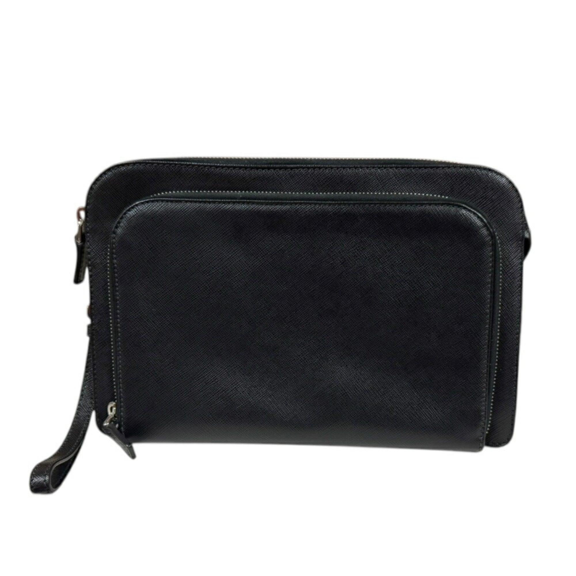 Prada Black Leather Clutch Bag (Pre-Owned)