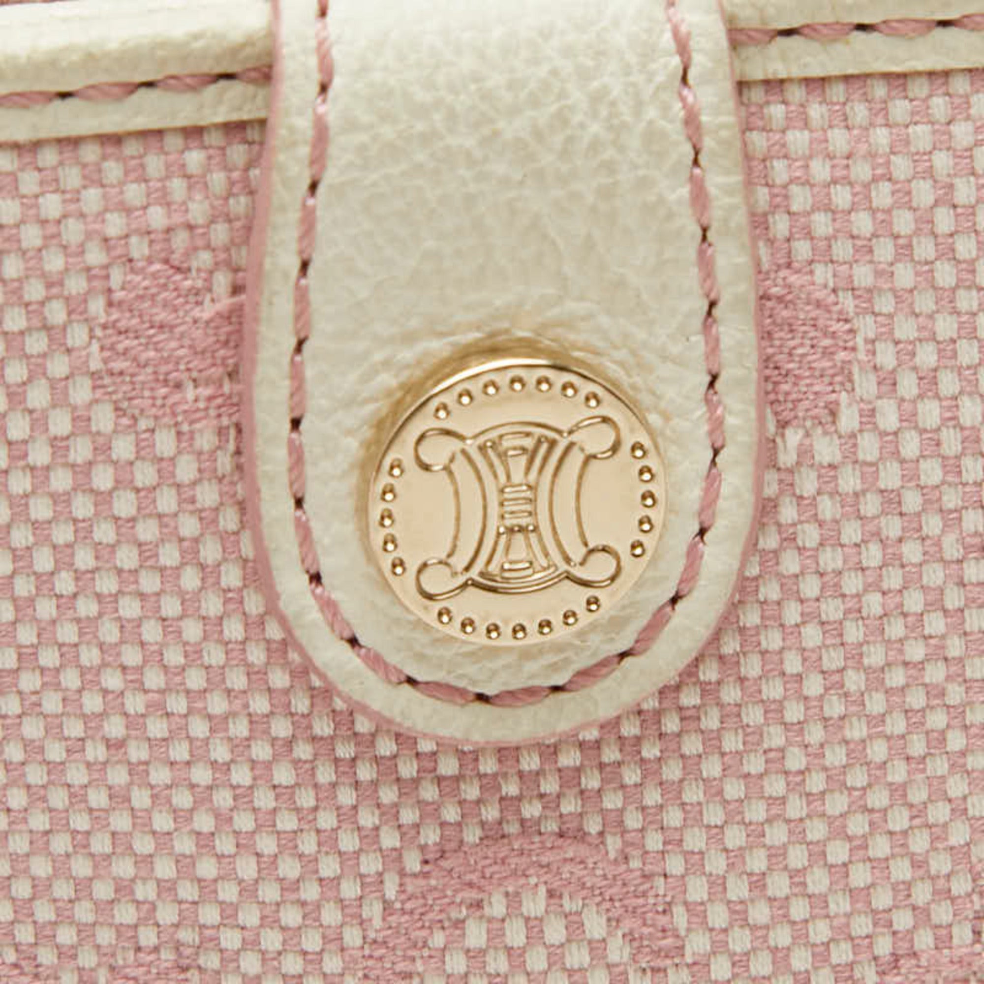 Celine Pink White Canvas Leather Wallet (Bi-Fold) (Pre-Owned)