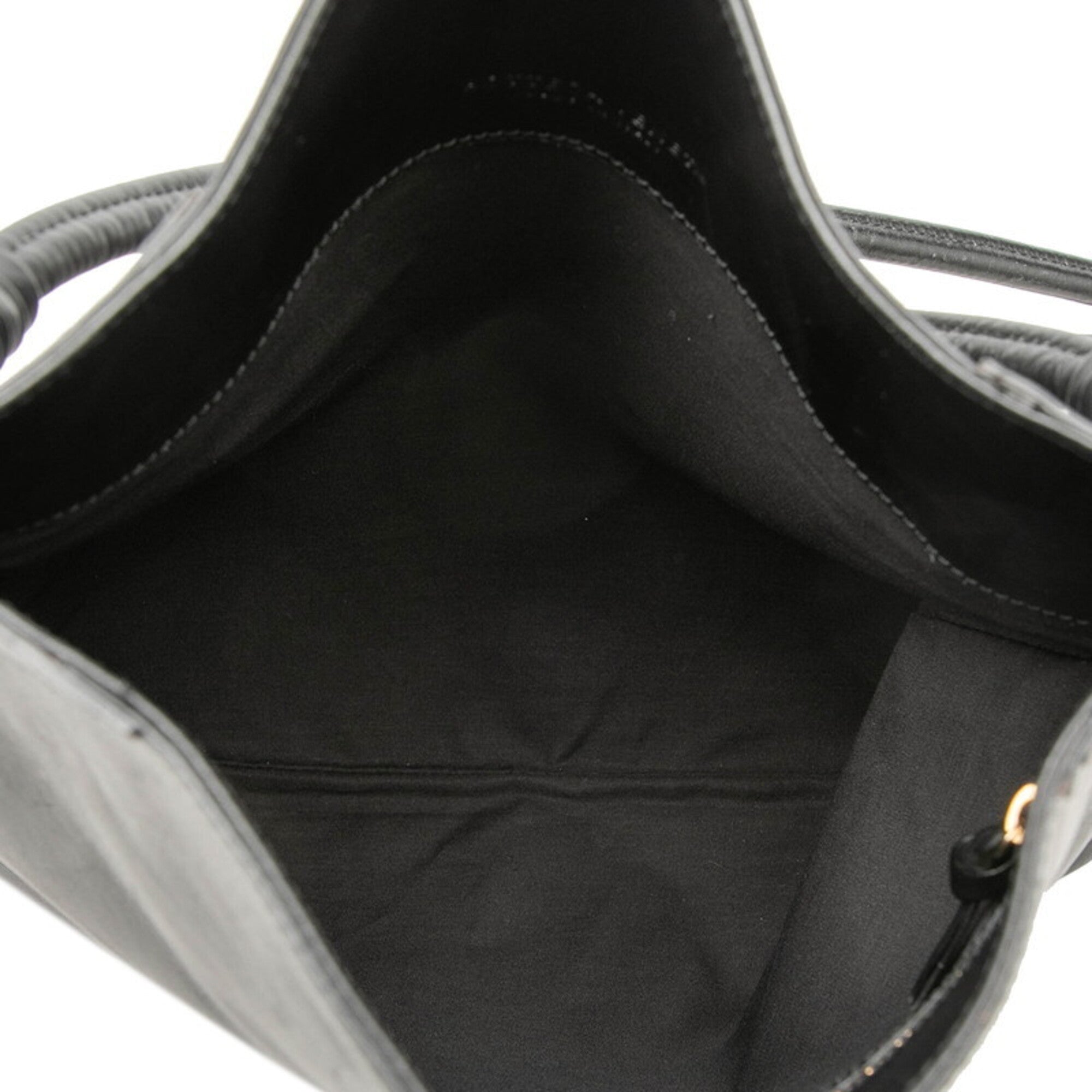 Bottega Veneta Black Leather Messenger Bag Shoulder Bag (Pre-Owned)