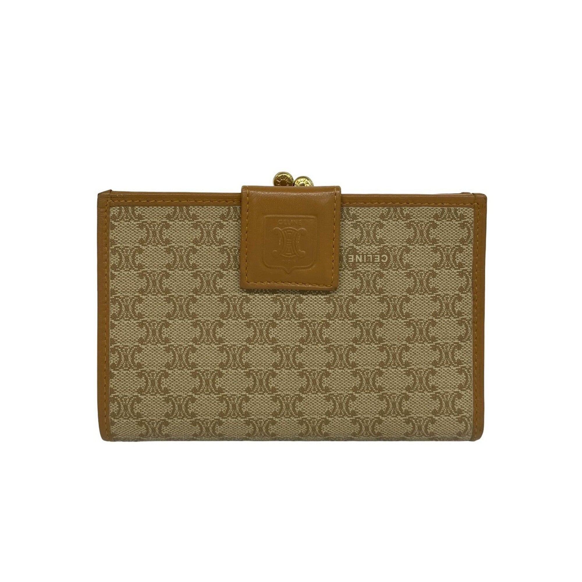 Celine Beige Brown Leather Pvc Wallet (Bi-Fold) (Pre-Owned)