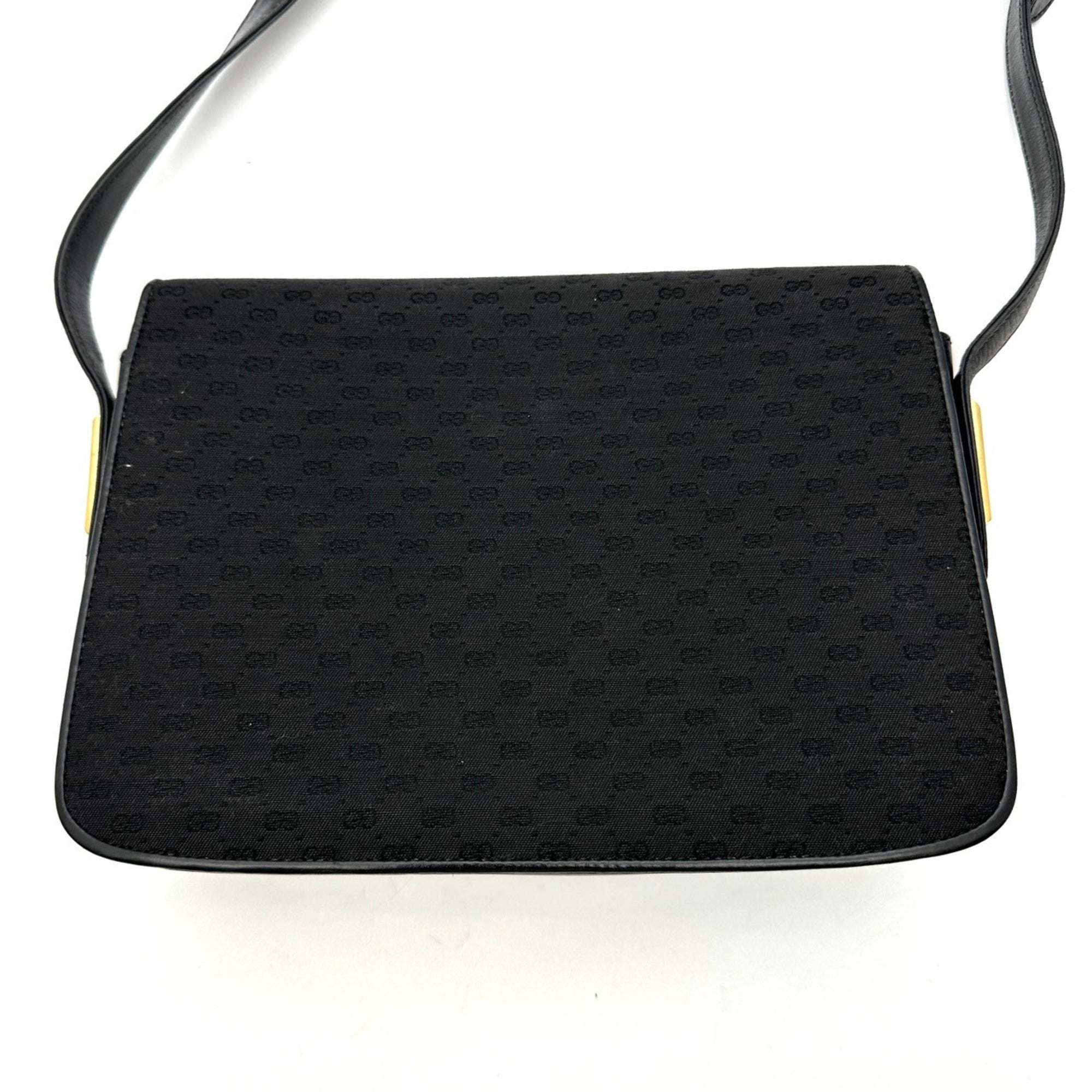 Gucci Black Micro Gg Leather Shoulder Bag (Pre-Owned)