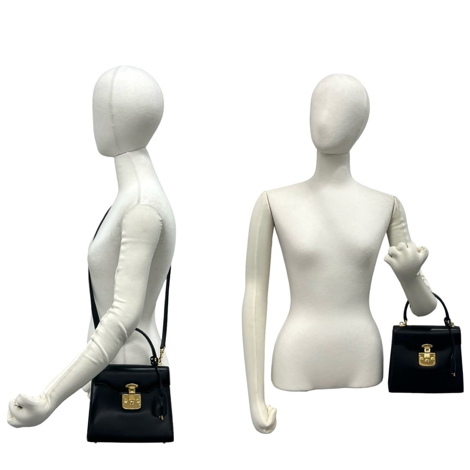 Gucci Black Leather Handbag Shoulder Bag (Pre-Owned)