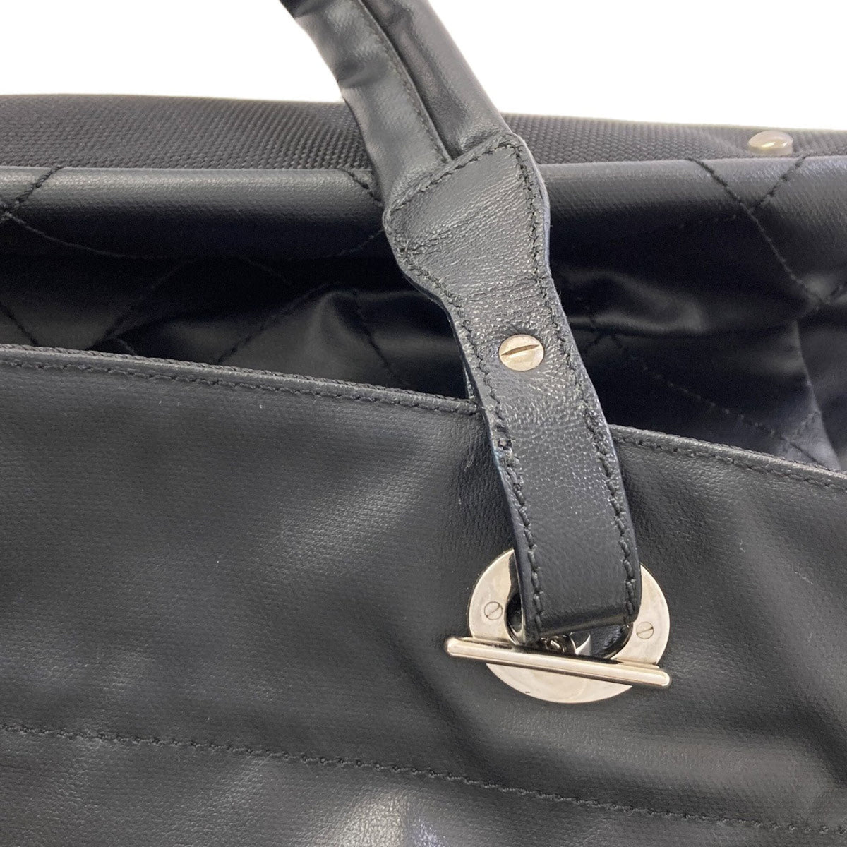 Chanel Black Coated Canvas Tote Bag (Pre-Owned)