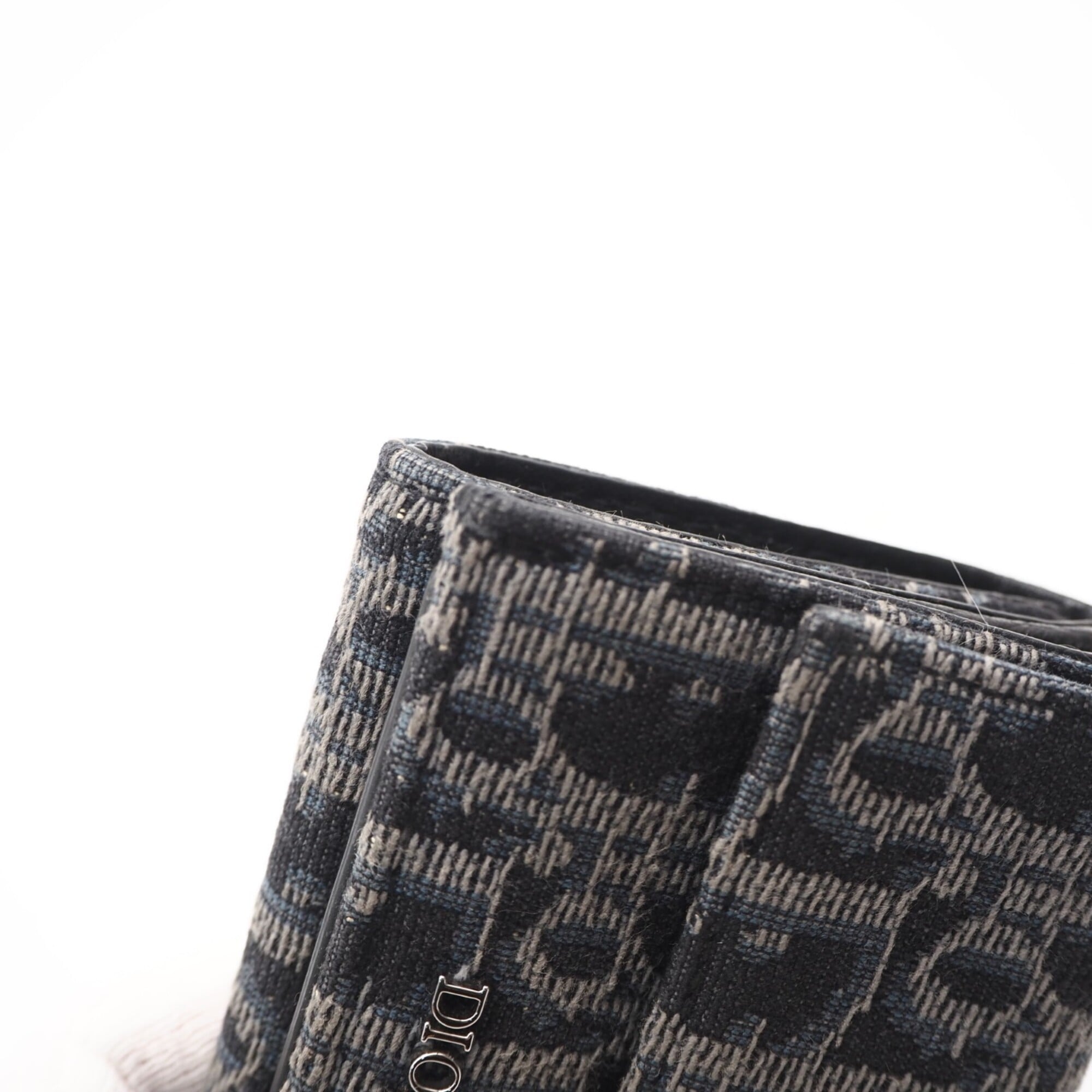 Christian Dior Black Multi-Color Coated Canvas Leather Wallet (Tri-Fold) (Pre-Owned)