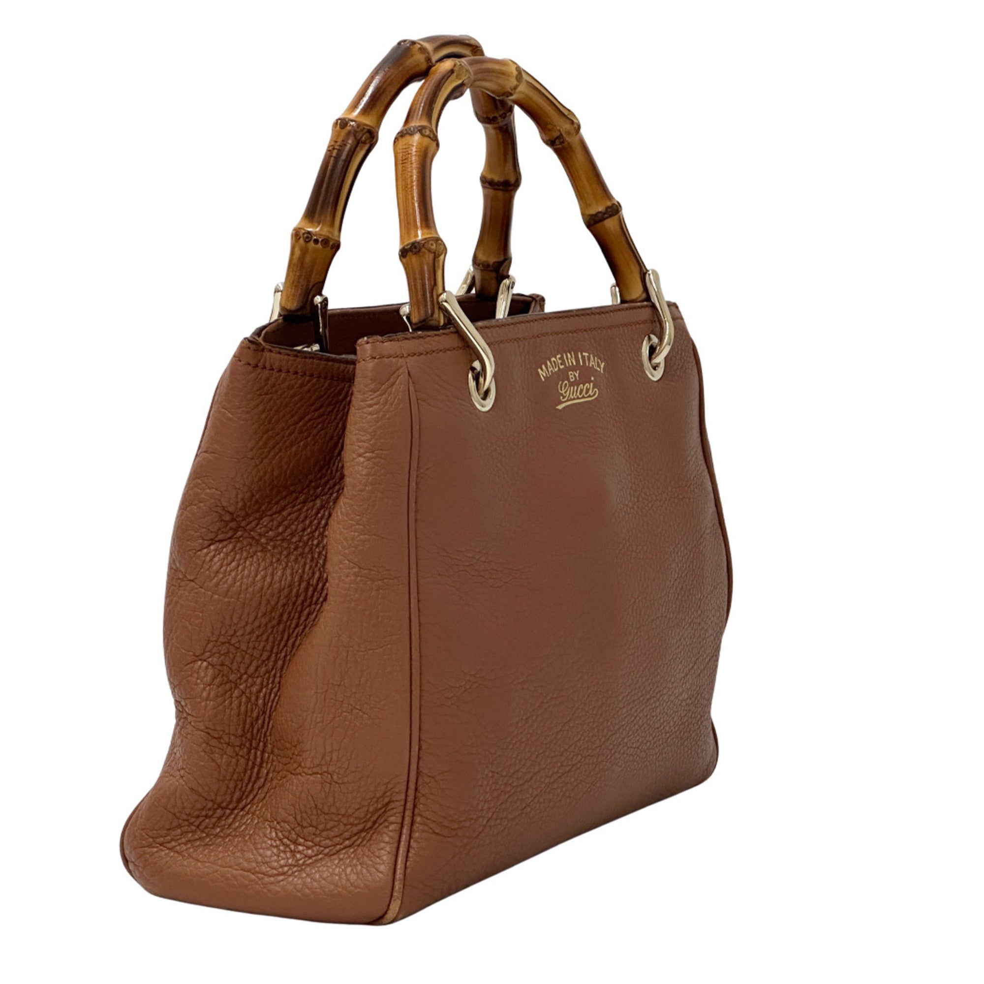 Gucci Brown Bamboo Handbag Shoulder Bag (Pre-Owned)