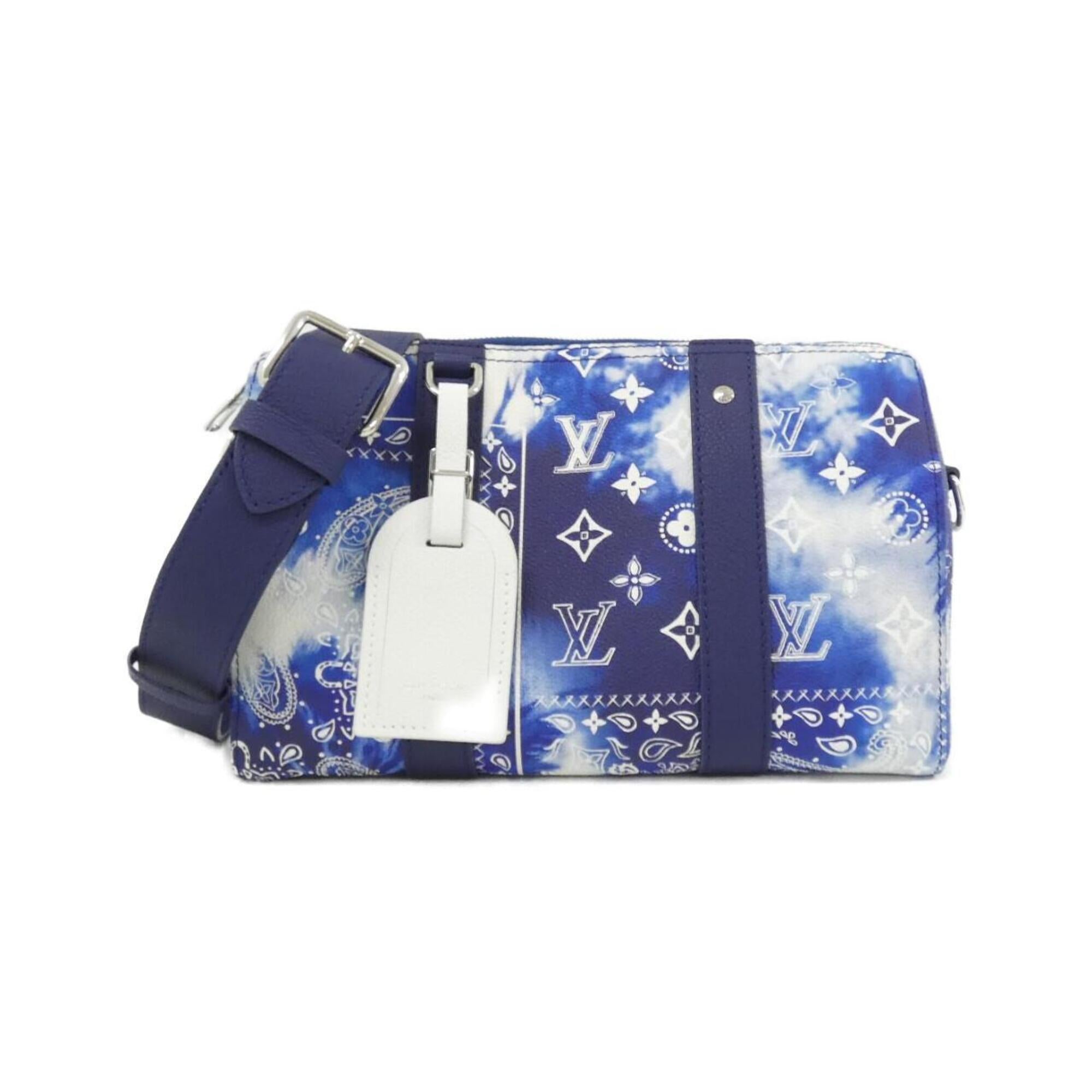 Louis Vuitton Monogram Blue Leather Shoulder Bag (Pre-Owned)
