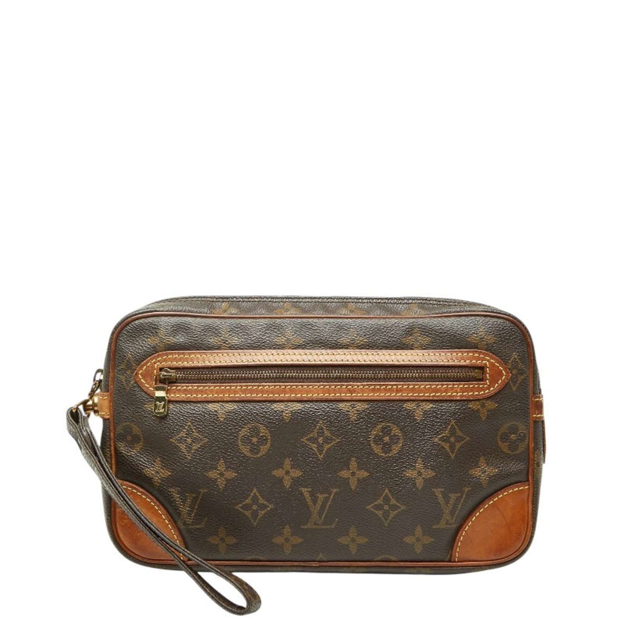 Louis Vuitton Brown Pvc Leather Clutch Bag (Pre-Owned)