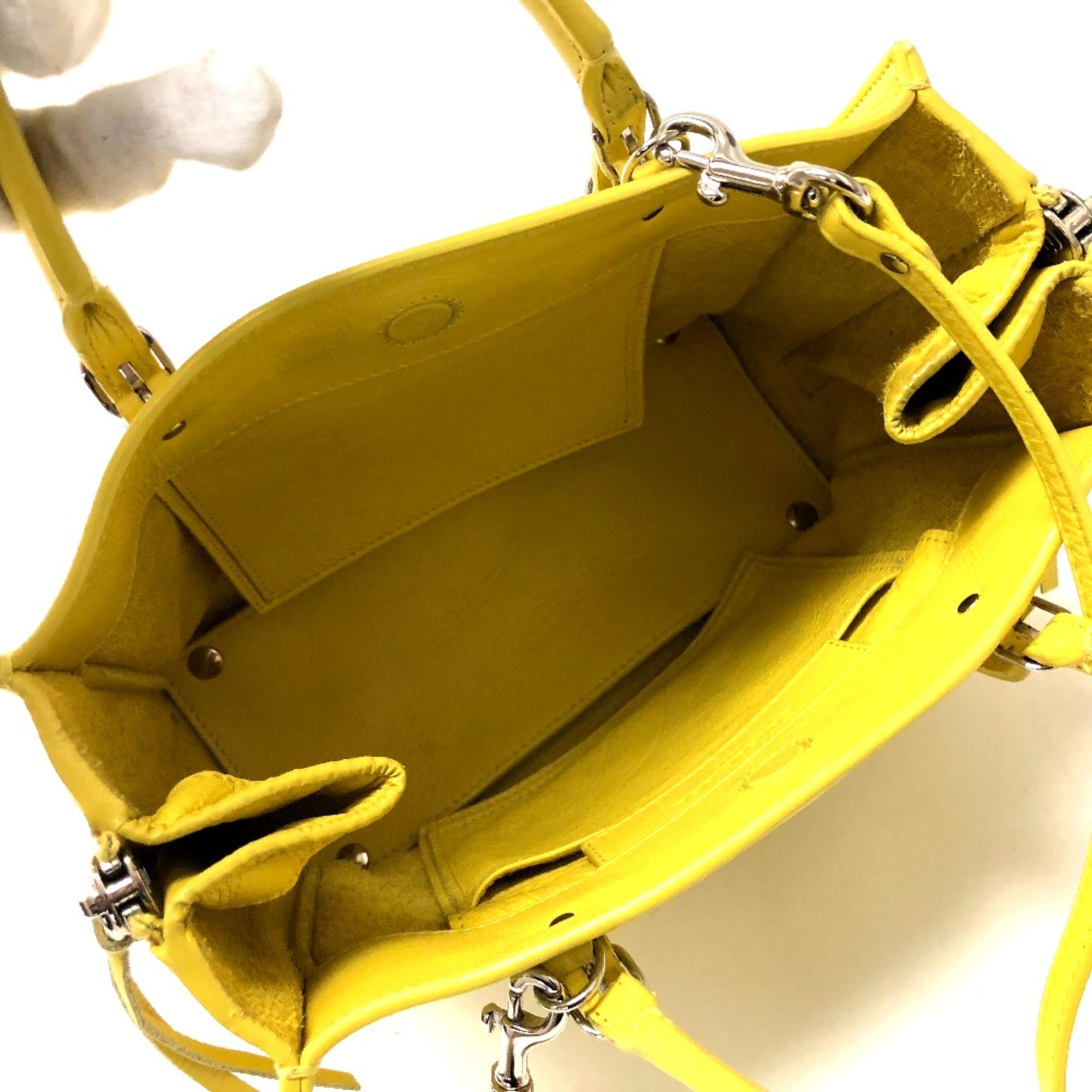 Balenciaga Yellow Leather Shoulder Bag (Pre-Owned)
