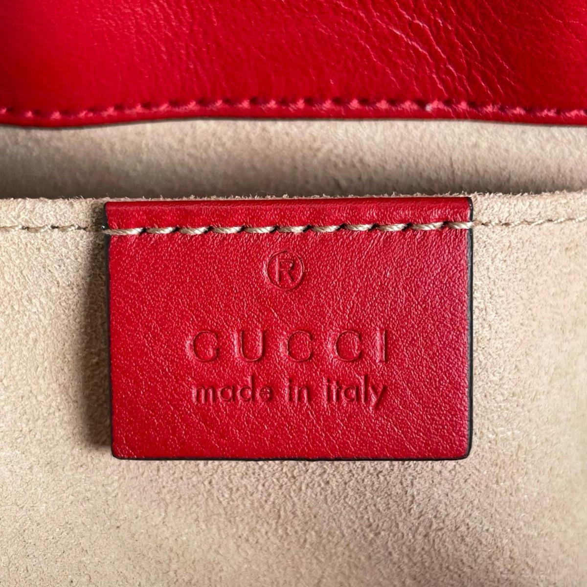 Gucci Padlock Beige Multi-Color Red Color Gg Canvas Shoulder Bag (Pre-Owned)