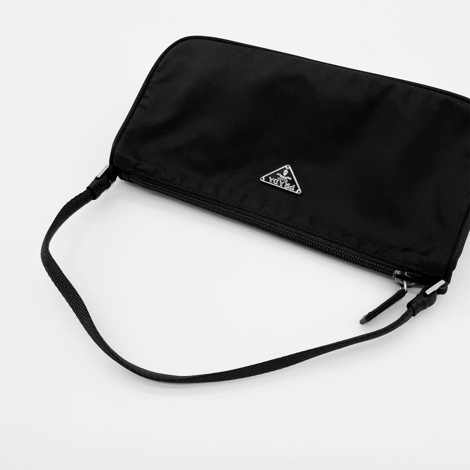 Prada Black Nylon Leather Handbag (Pre-Owned)