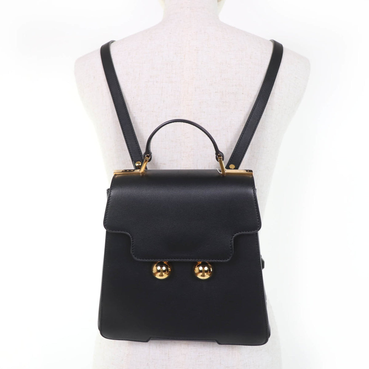 Marni Black Leather Backpack Handbag (Pre-Owned)