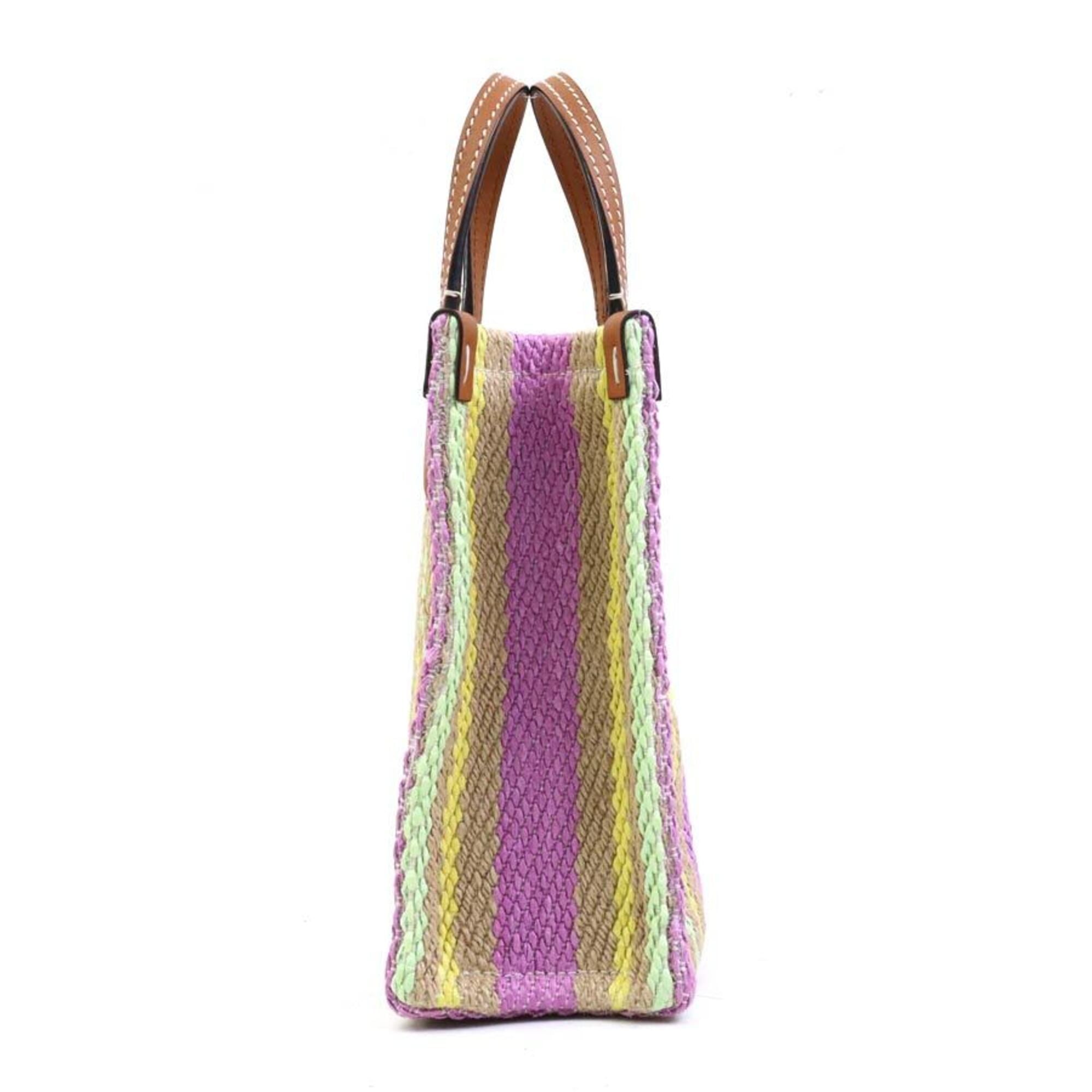 Gucci Multi-Color Straw Cotton Handbag (Pre-Owned)
