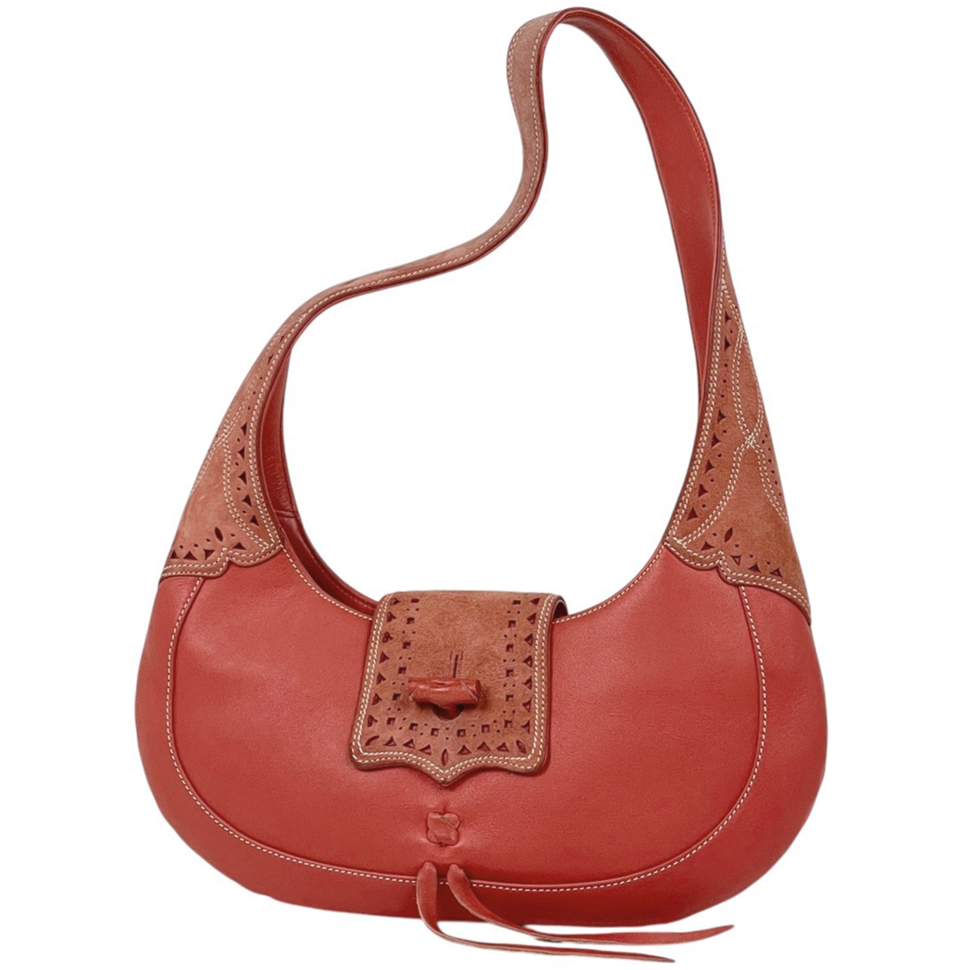 Loewe Red Color Leather Shoulder Bag (Pre-Owned)