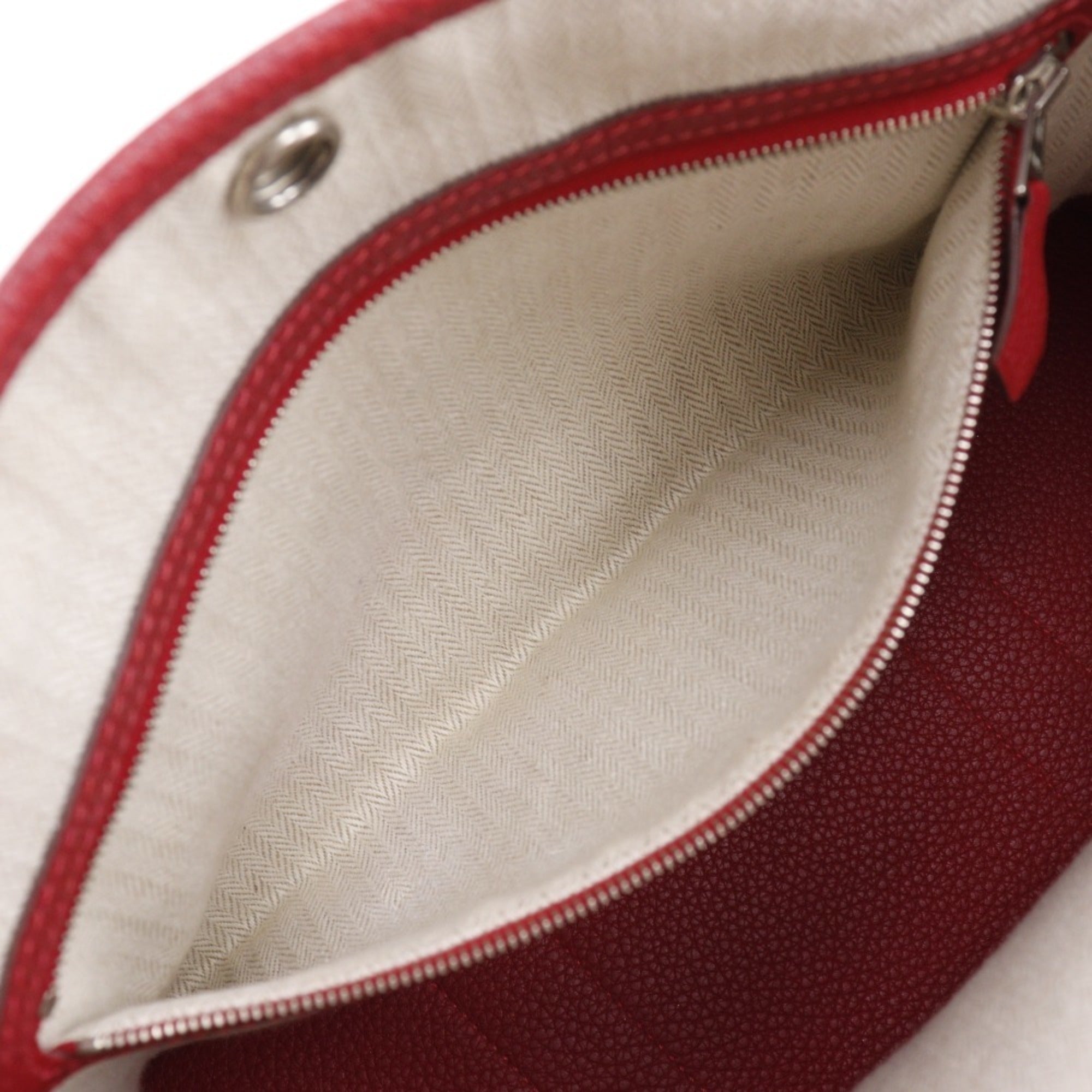 Hermes Garden Red Color Negonda Leather Handbag (Pre-Owned)
