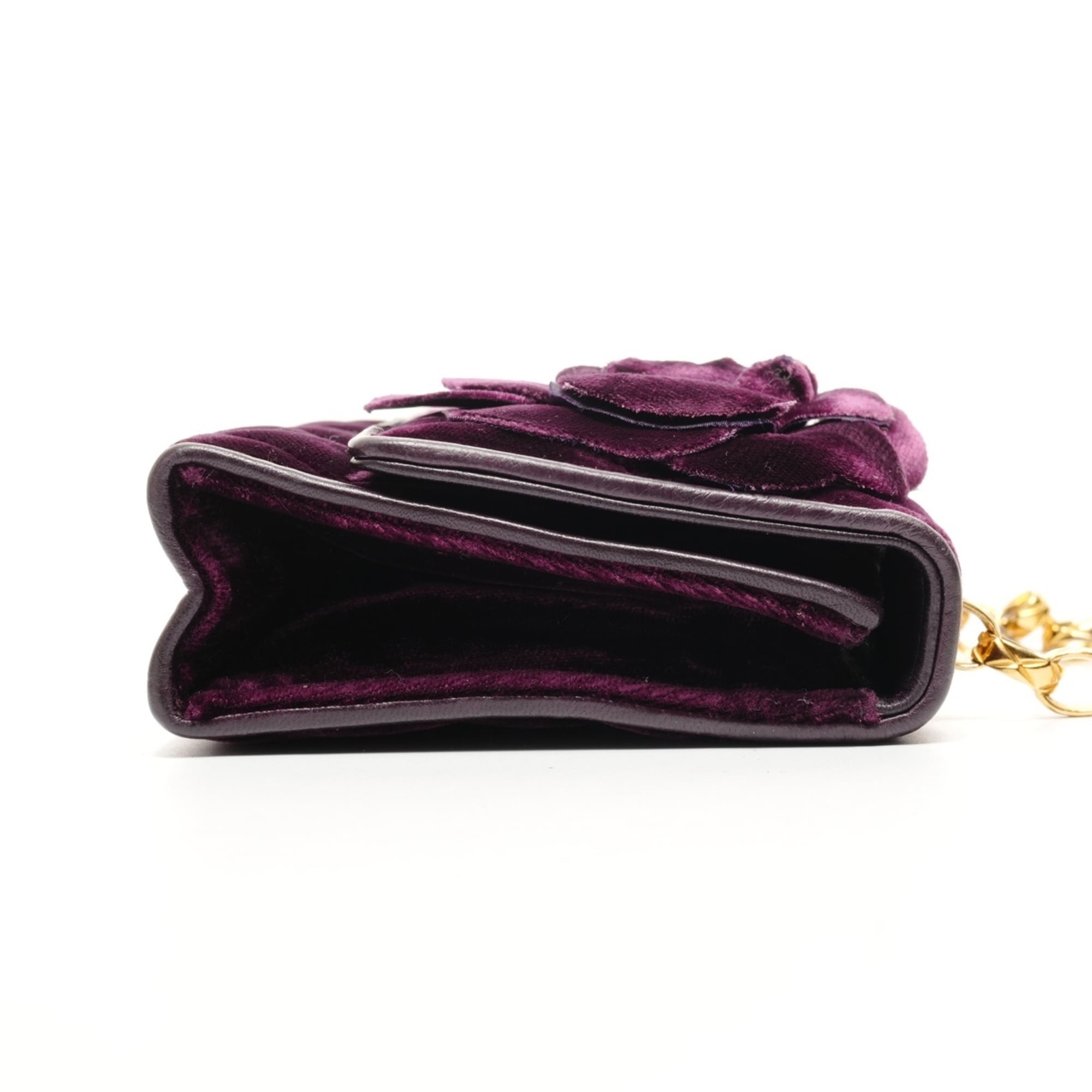 Chanel Camellia Purple Leather Shoulder Bag (Pre-Owned)