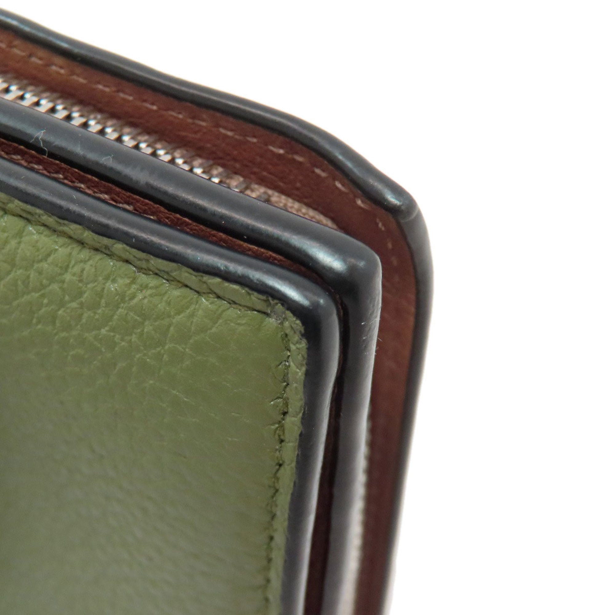Loewe Brown Green Leather Wallet (Bi-Fold) (Pre-Owned)