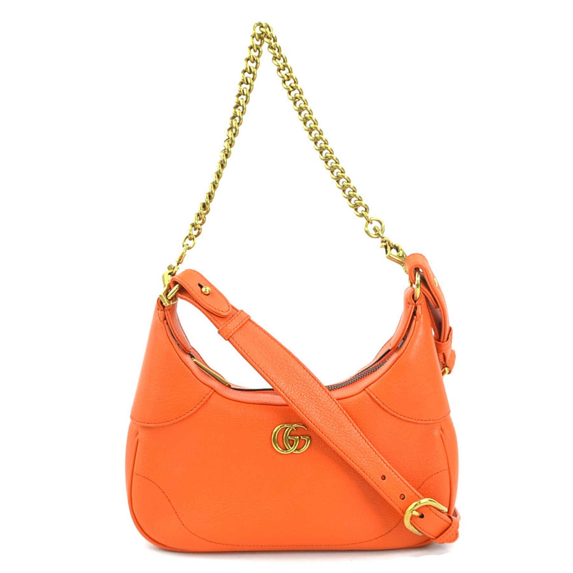 Gucci Gg Marmont Orange Leather Shoulder Bag (Pre-Owned)