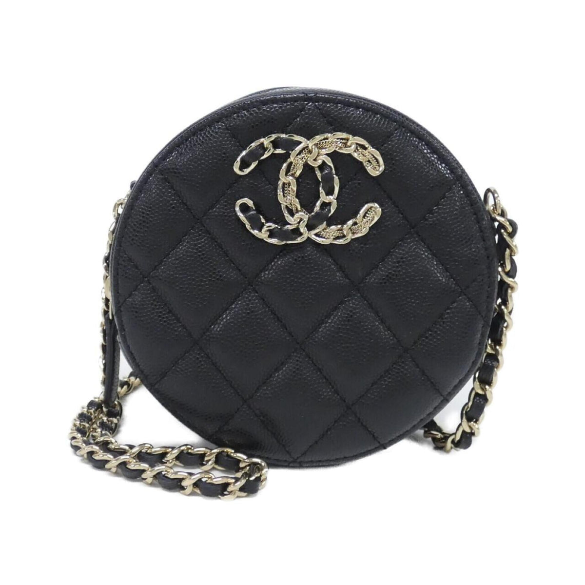 Chanel Black Grained Calfskin Shoulder Bag (Pre-Owned)