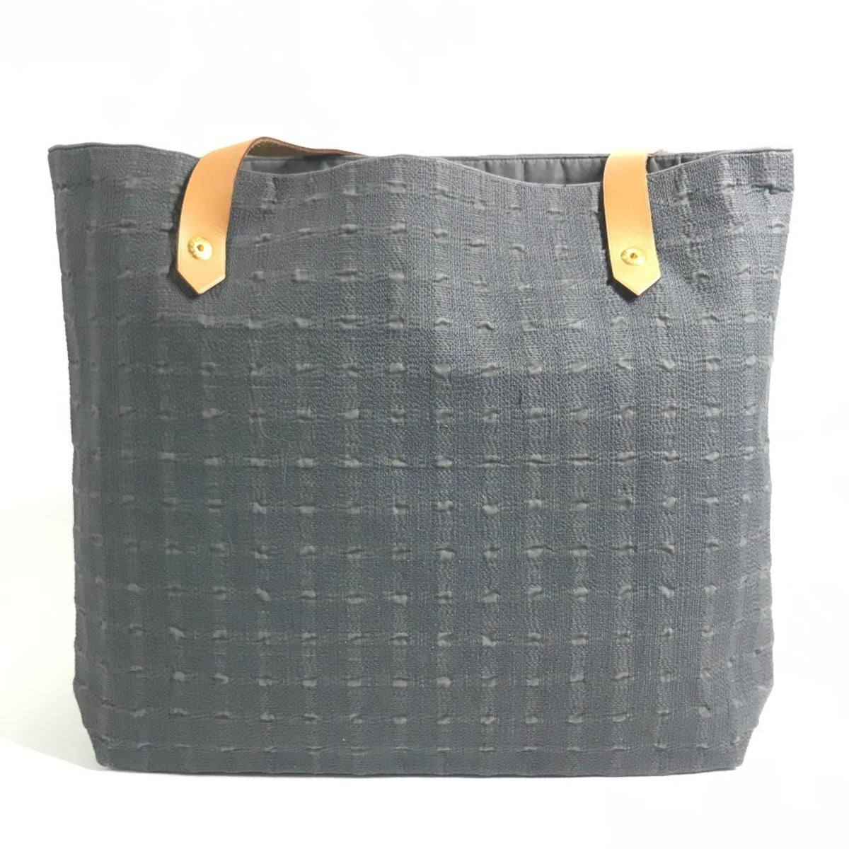 Hermes Gray Cotton Shoulder Bag Tote Bag (Pre-Owned)